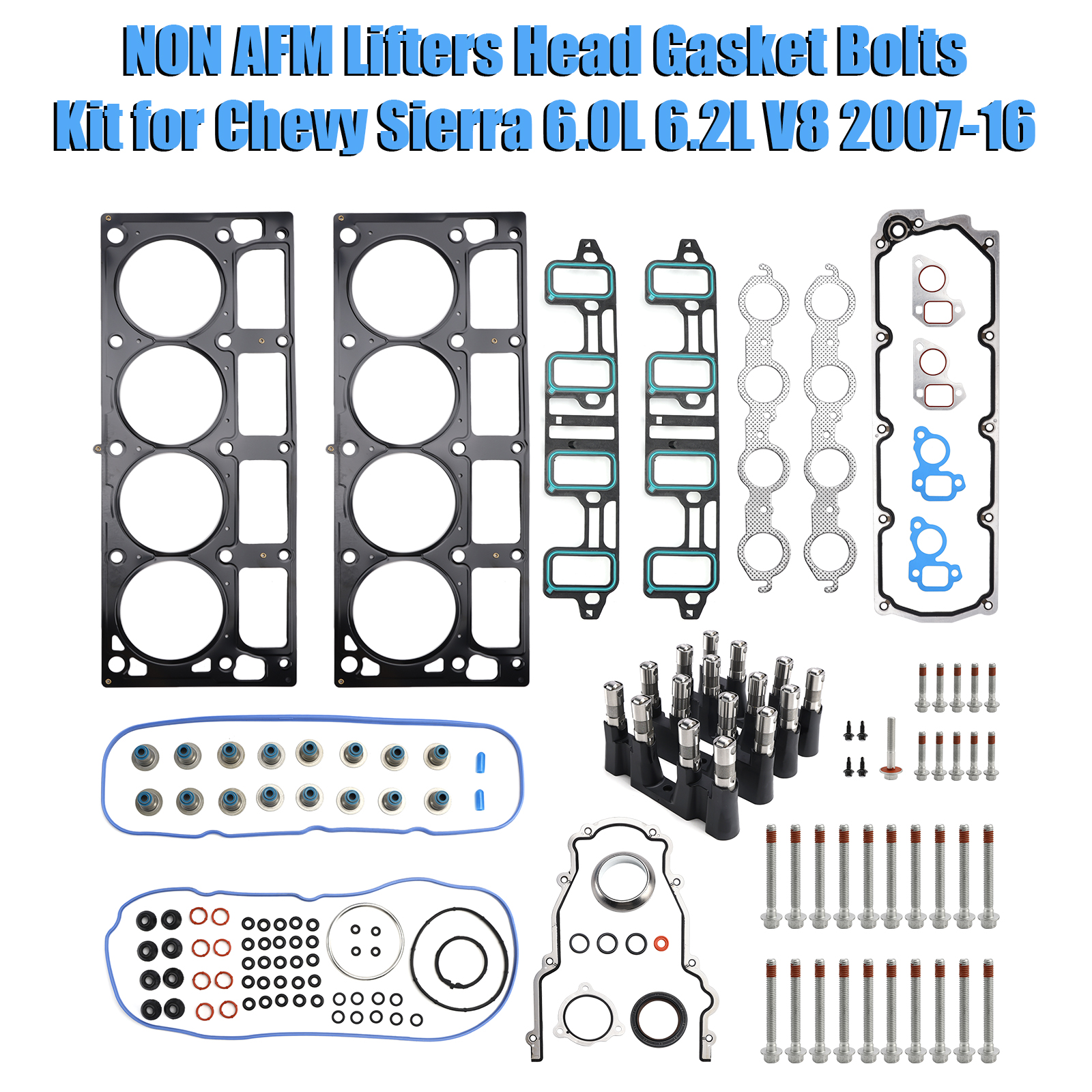 2007-2016 Chevrolet Express Silverado Suburban NON AFM Lifters Head Gasket Bolts Kit Generic