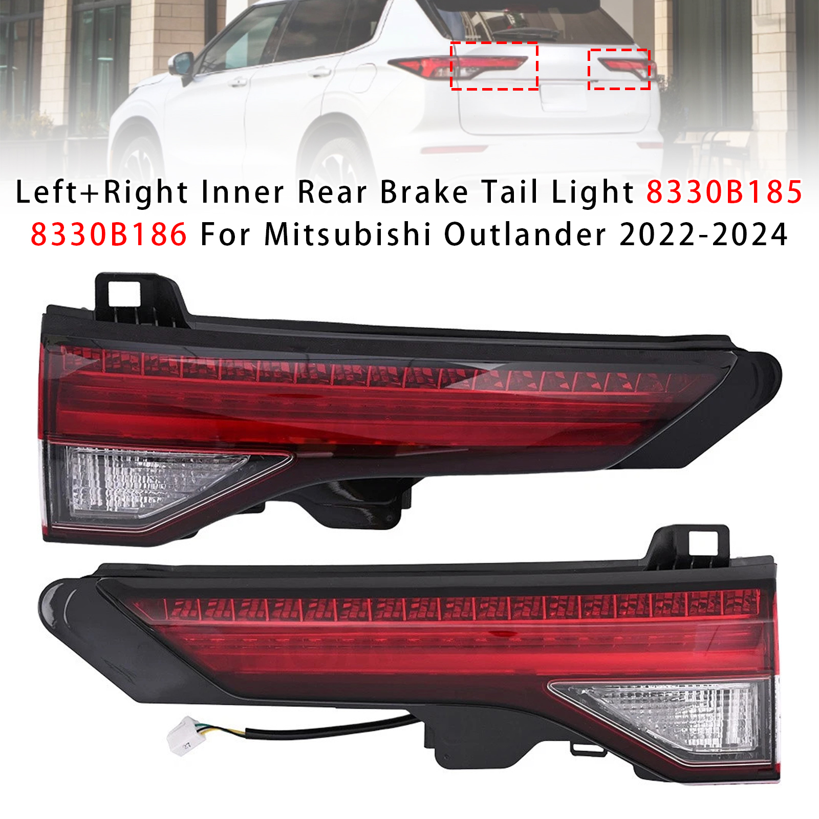 Left+Right Inner Rear Brake Tail Light For Mitsubishi Outlander 2022-2024