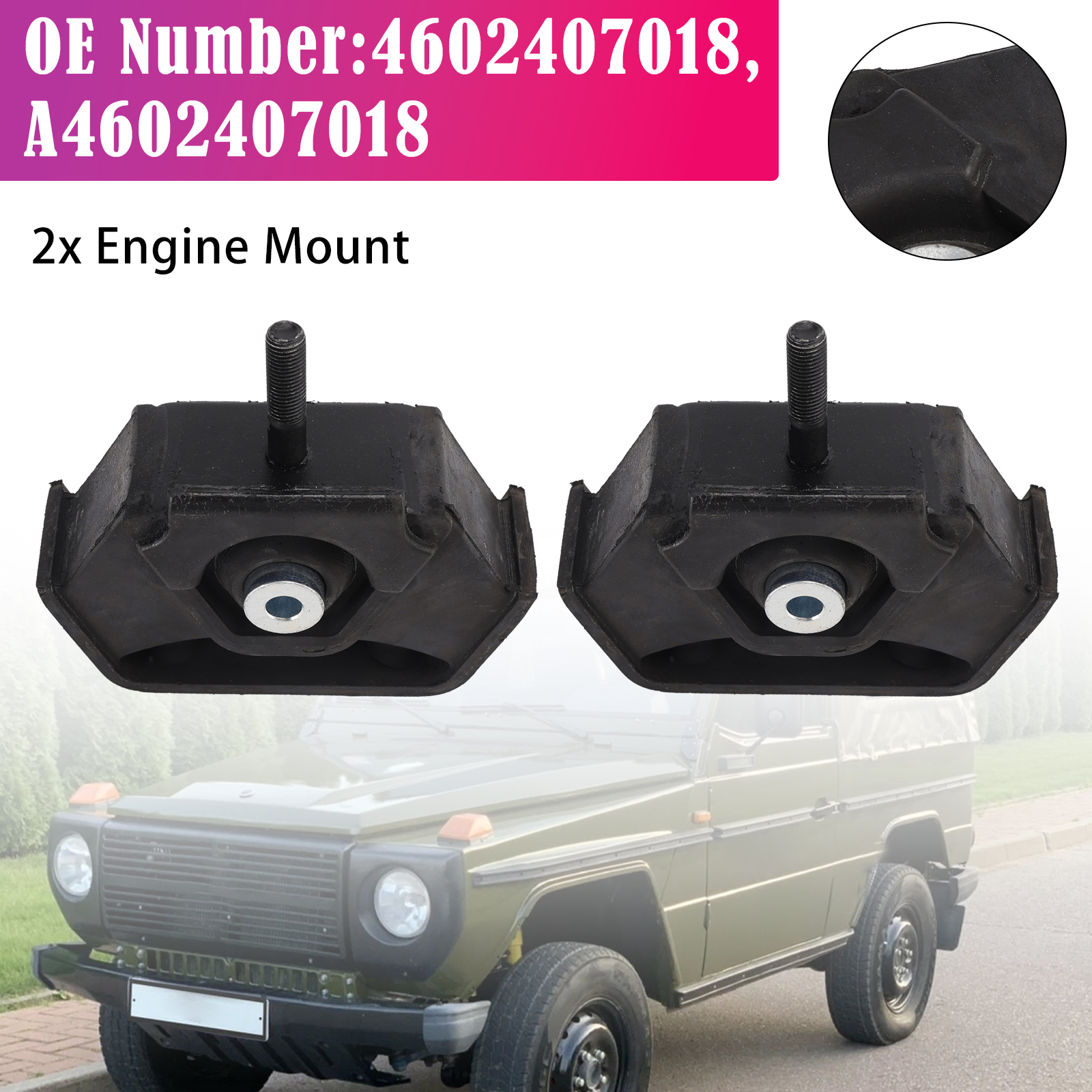2x Engine Mount 4602407018 For Benz G-Class W460 W461 W463 M102.981 OM602.942