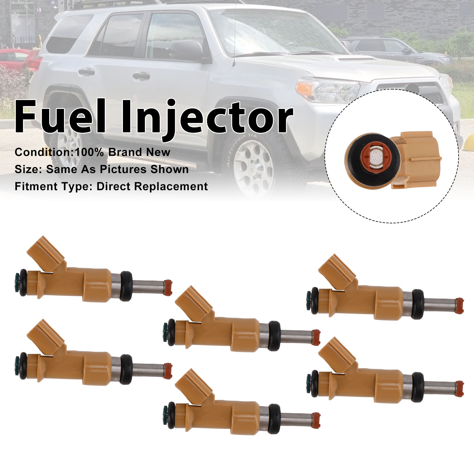 2010-2019 Toyota 4Runner 4.0L V6 6Pcs Fuel Injector 23209-39215 Generic