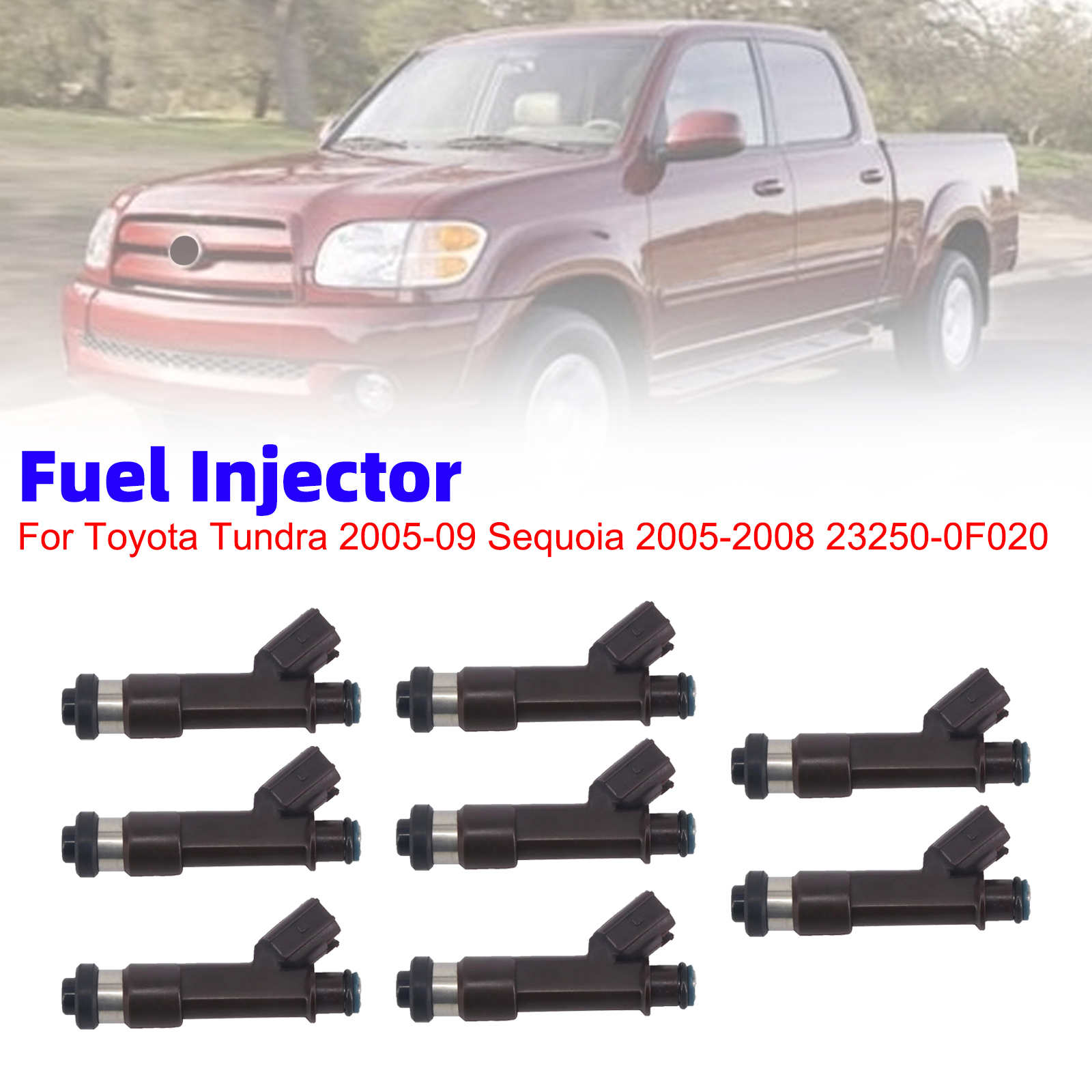 2005-2009 Toyota Tundra Sequoia Land Cruiser 4Runner 4.7L V8 8Pcs Fuel Injector 23250-0F020 Generic