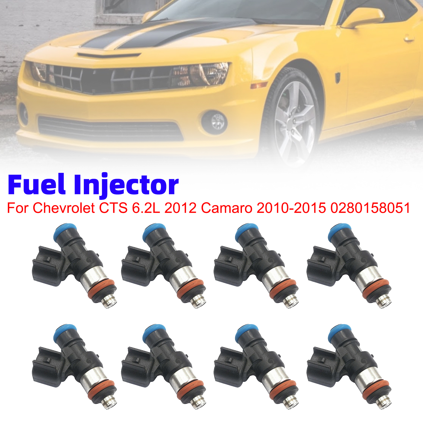 8Pcs Fuel Injector For Chevrolet CTS 6.2L 2012 Camaro 2010-2015 0280158051