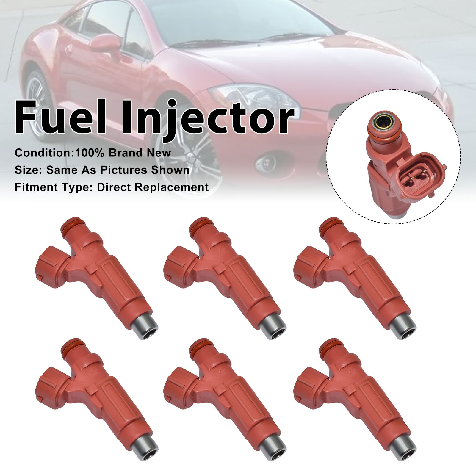 2004-2010 Mitsubishi Endeavor 3.8 Fuel Injector HDB305F 6Pcs Generic