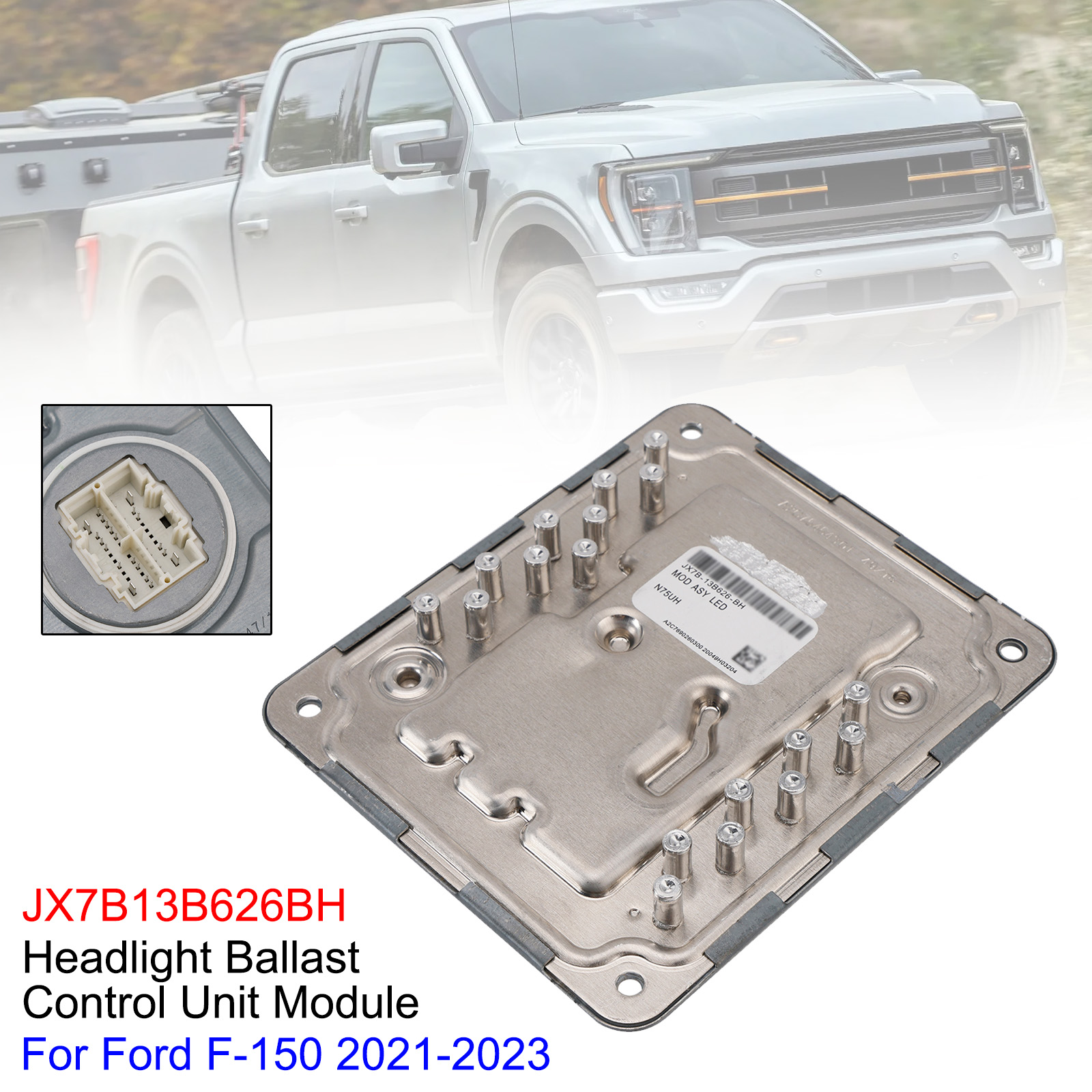 Headlight Ballast Control Unit Module JX7B13B626BH For Ford F-150 2021-2023