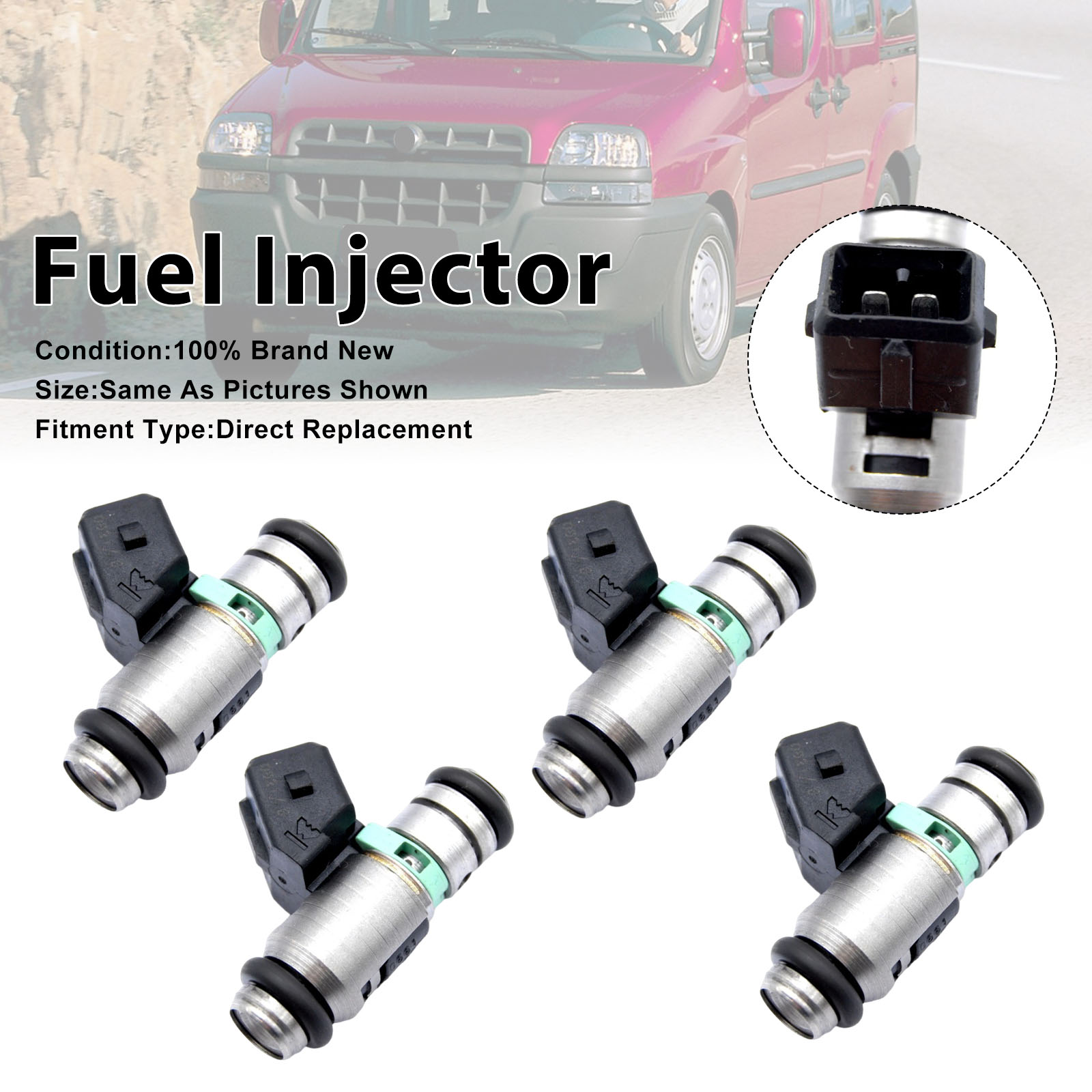 4Pcs Fuel Injector For Fiat Doblo 2001-2010 Seicento 1999-2010 iwp116