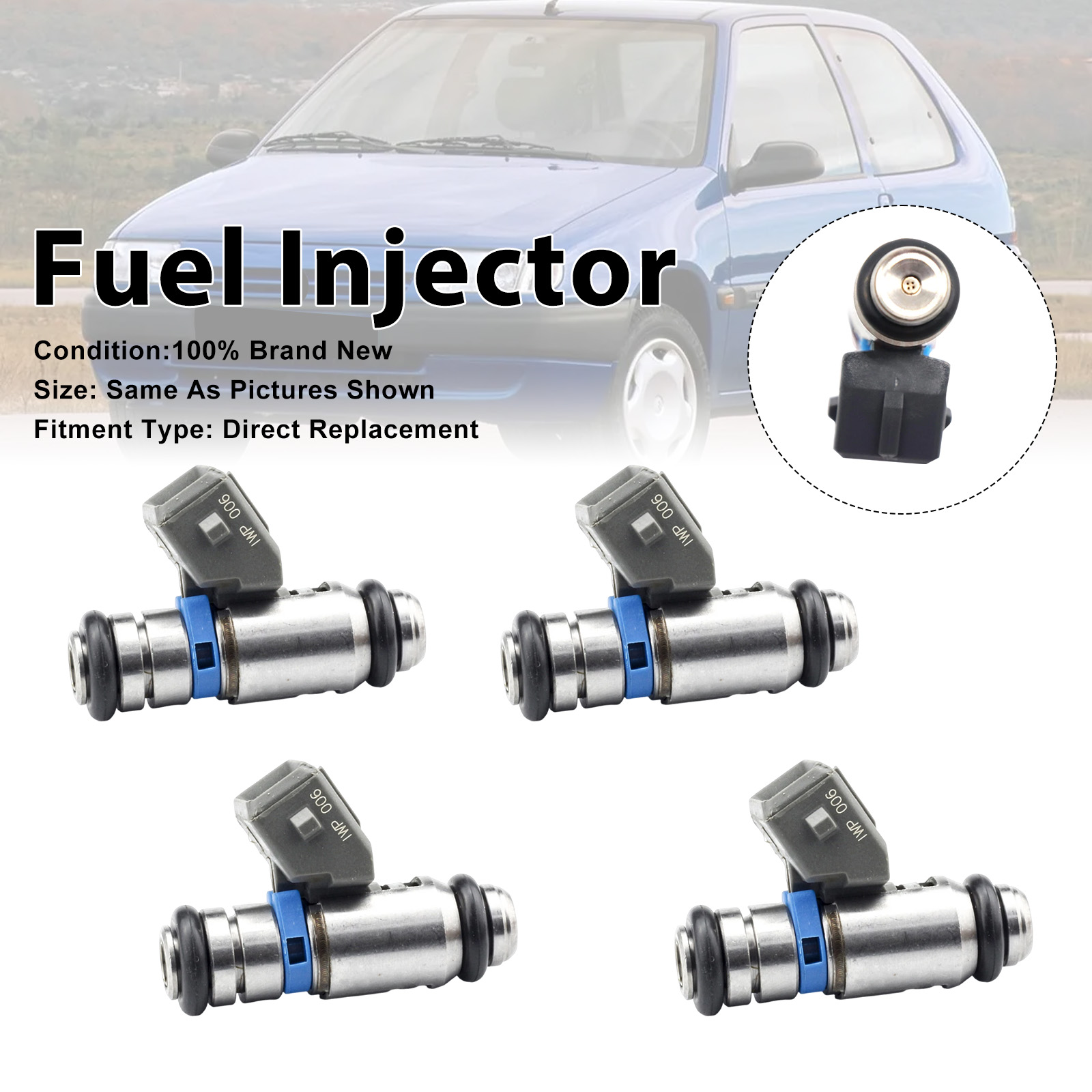 4Pcs Fuel Injector For Fiat Coupe 175 1996-2000 Stilo 192 2001-2008 iwp006