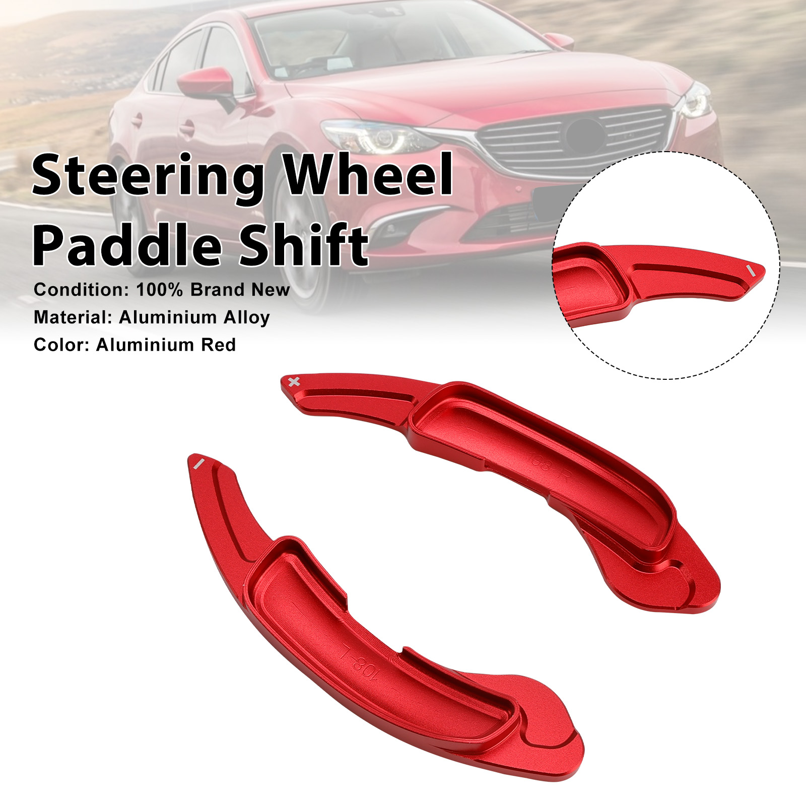 Steering Wheel Paddle Shifter For Mazda 6 Atenza 2009-15 Aluminium Red