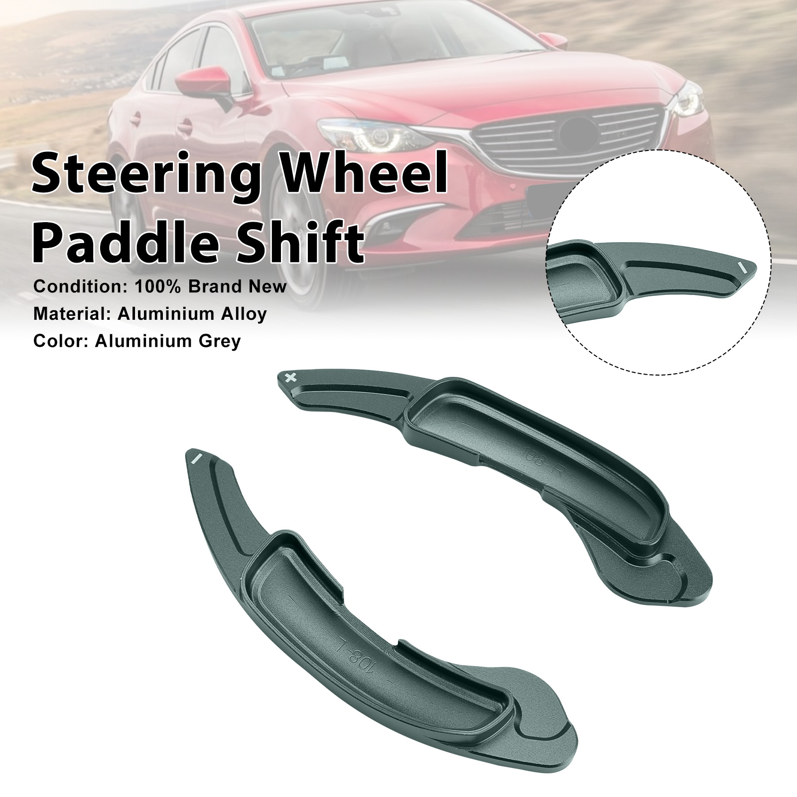 Steering Wheel Paddle Shifter For Mazda 6 Atenza 2009-15 Aluminium Grey