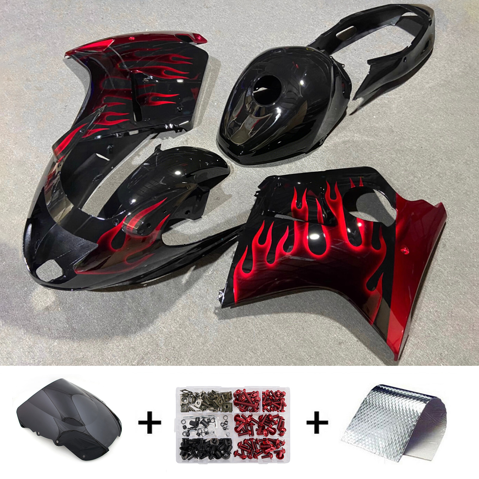 1996-2007 Honda CBR1100XX SuperBlackBird Injection Fairing Kit Bodywork ABS Generic #139