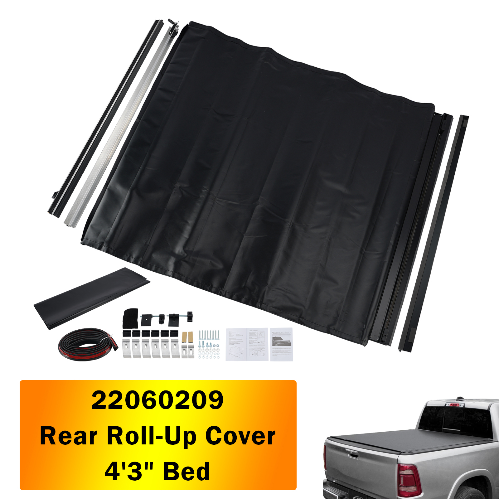 2022-2026 Rear Roll-Up Cover 22060209 for Hyundai Santa Cruz 4'3" Bed