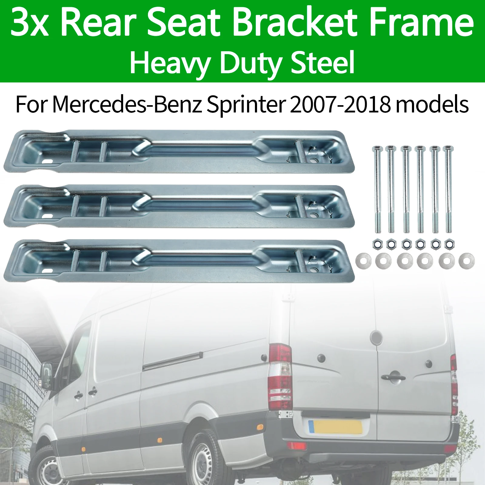 2007-2018 Benz Sprinter 3x Rear Seat Bracket Frame Heavy Duty Steel