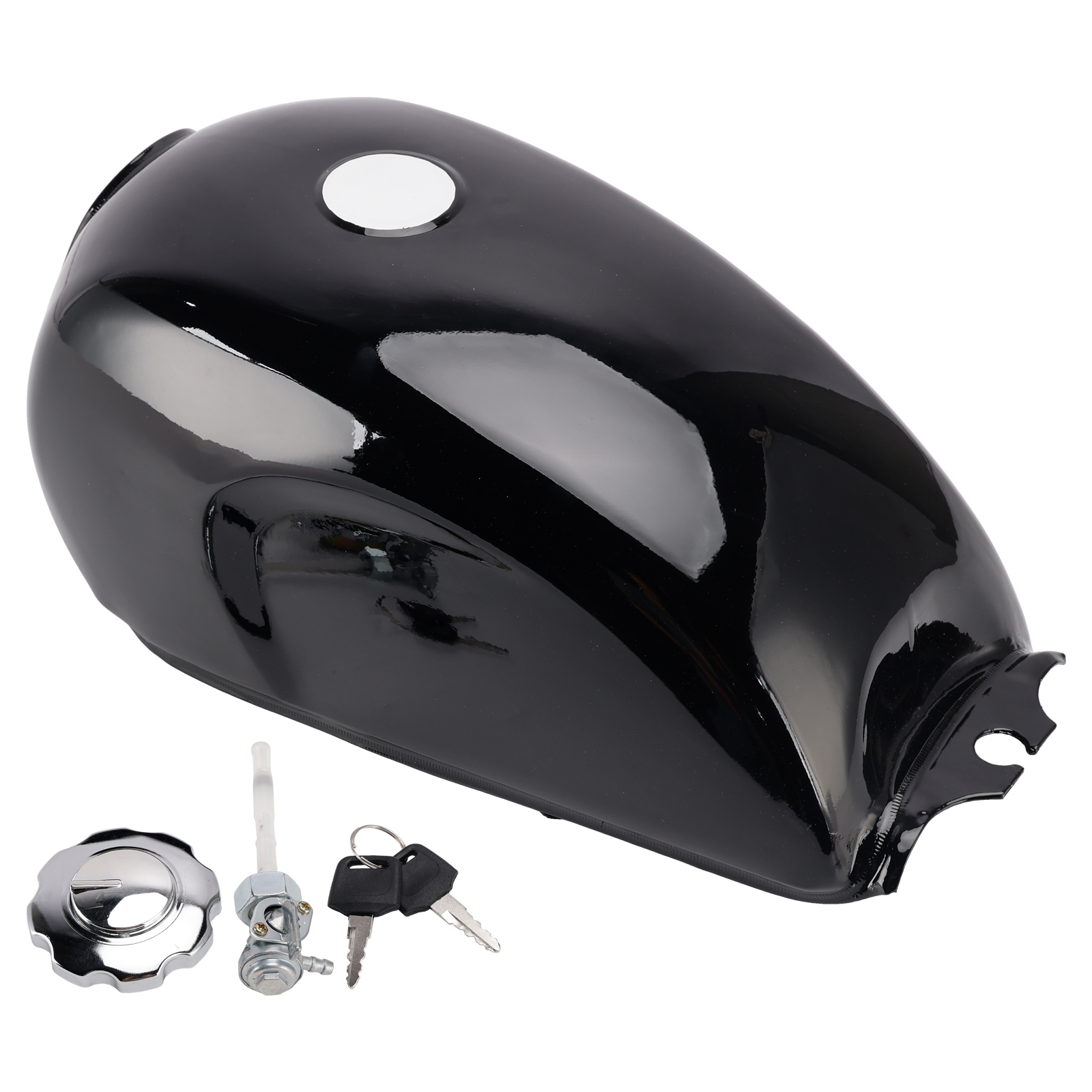 Vintage Cafe Racer Fuel Gas Tank Black Motorcycle Retro Classic Scrambler
