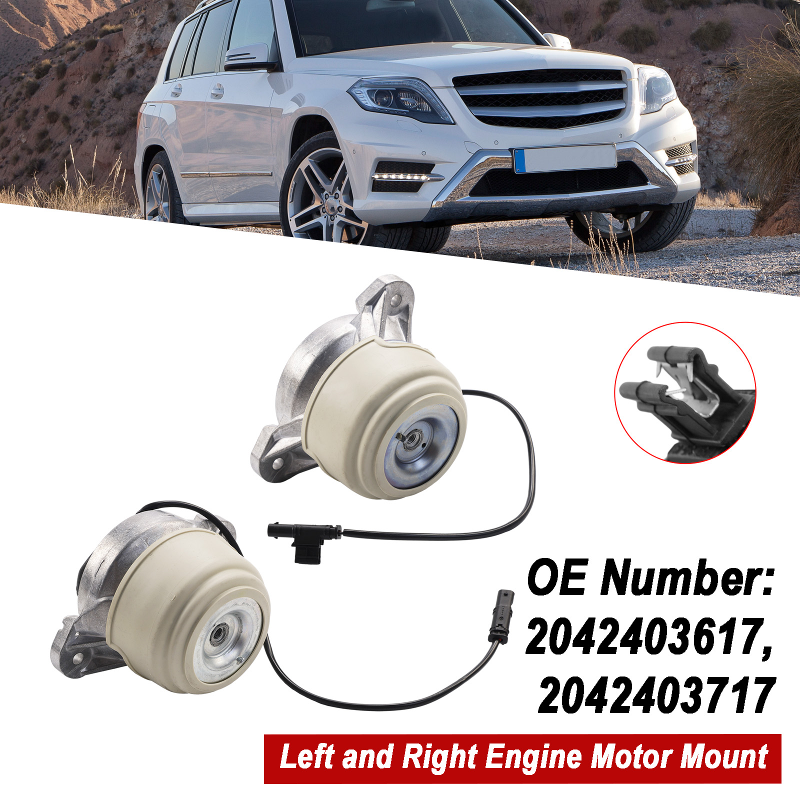 2013-2015 Mercedes-Benz GLK250 Left Right Engine Mount 2042403617 2042403717