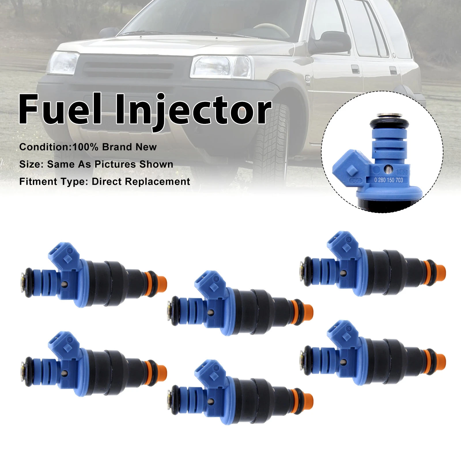 1986-1994 Volvo 760 780 960 6Pcs Fuel Injector 0280150703 Generic