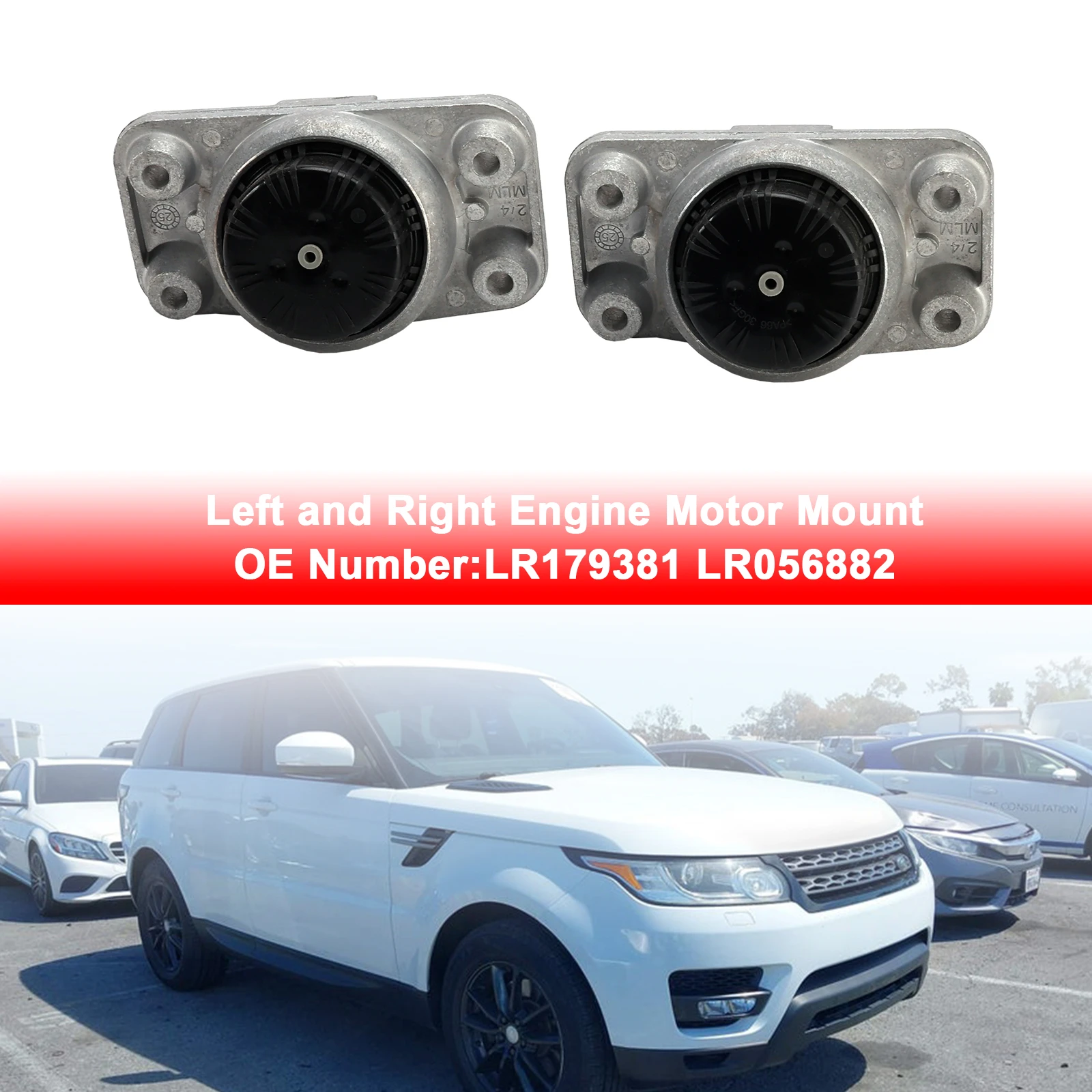 2017-2020 Land Rover Discovery 3.0L V6 - Gas Left and Right Engine Motor Mount LR179381 LR056882