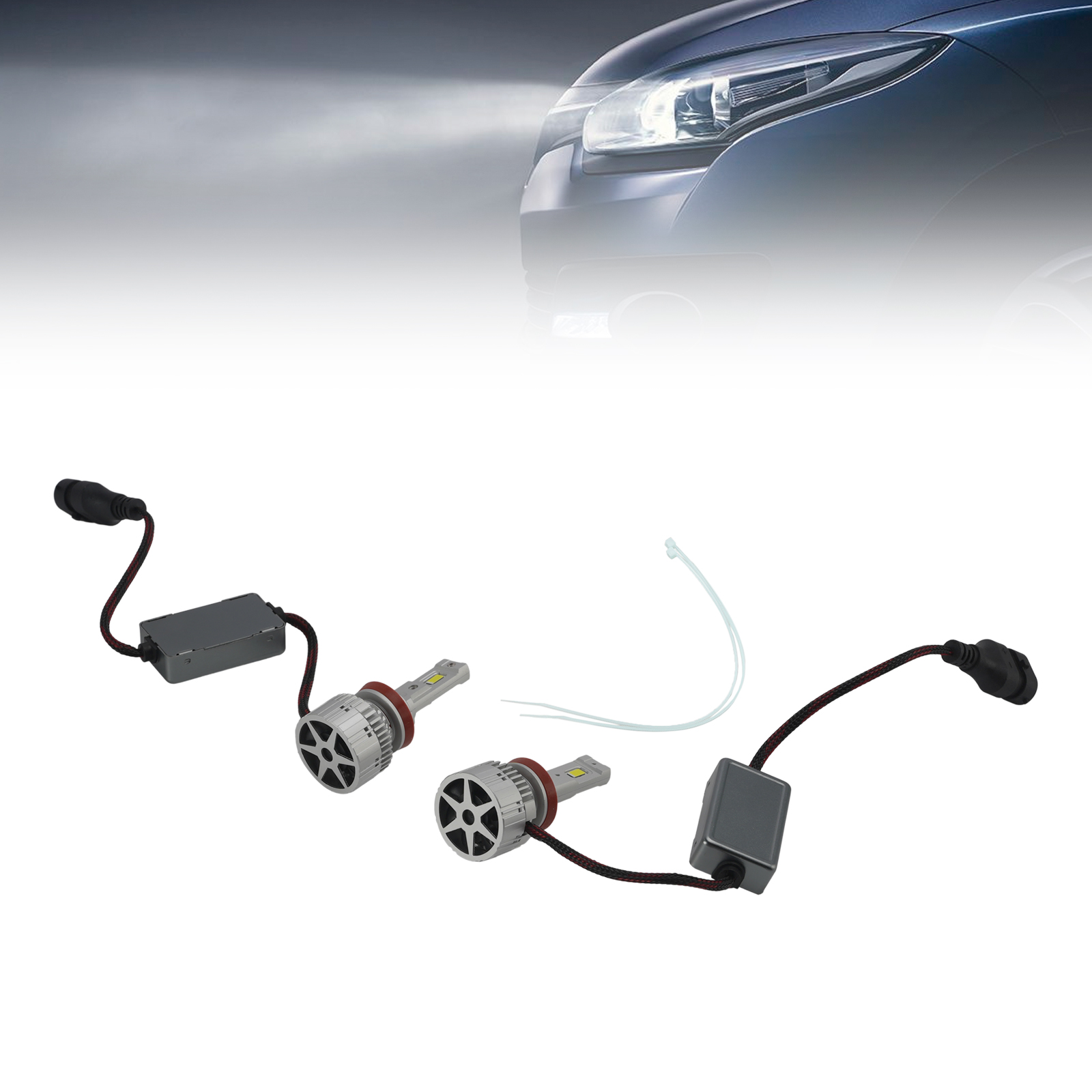 LED Headlight Bulb Kit High Low Beam Lamp H8 H9 H11 12V 75W 6500K For HELLA