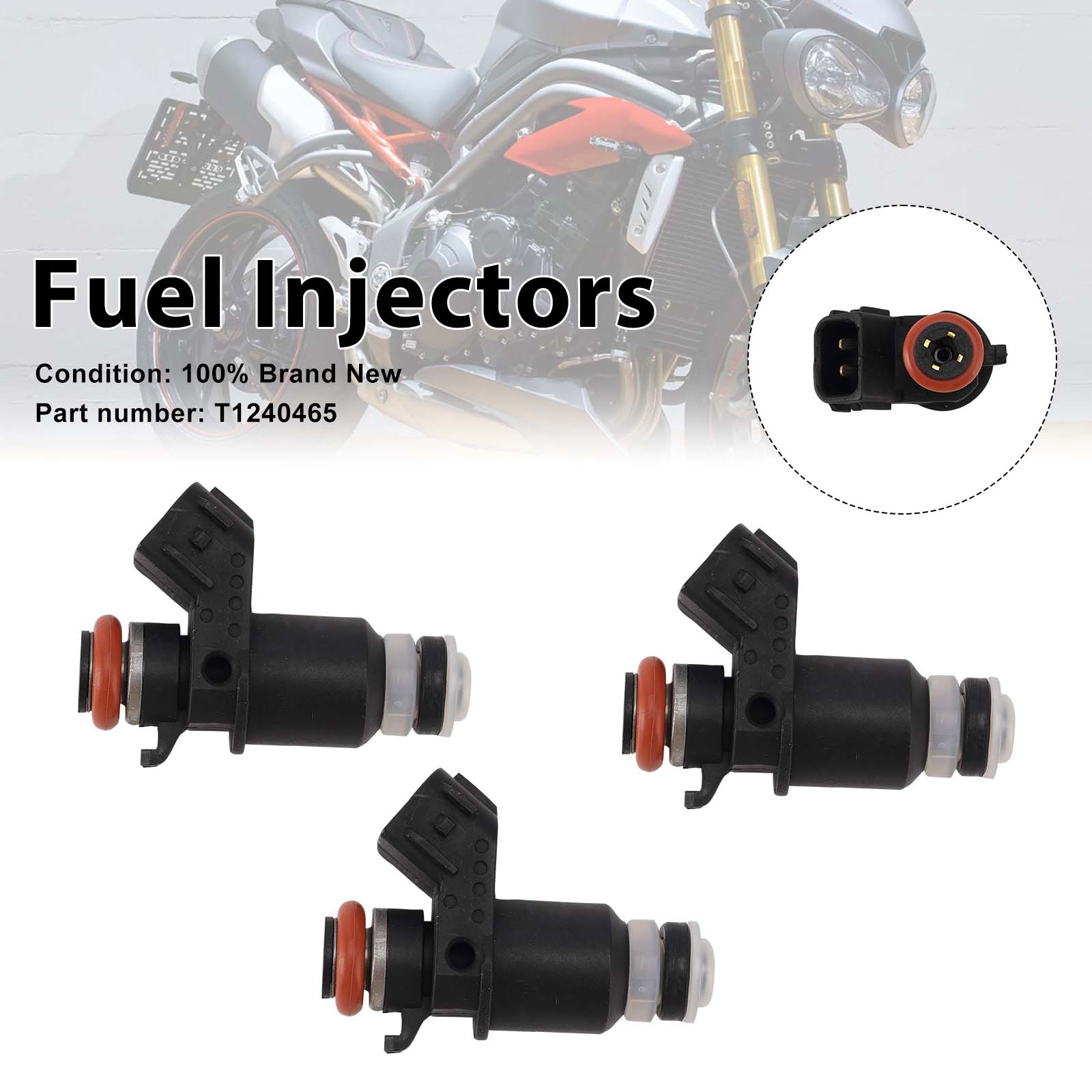 2005-2015 T1240465 Speed Triple 1050 Fuel Injectors 3PC