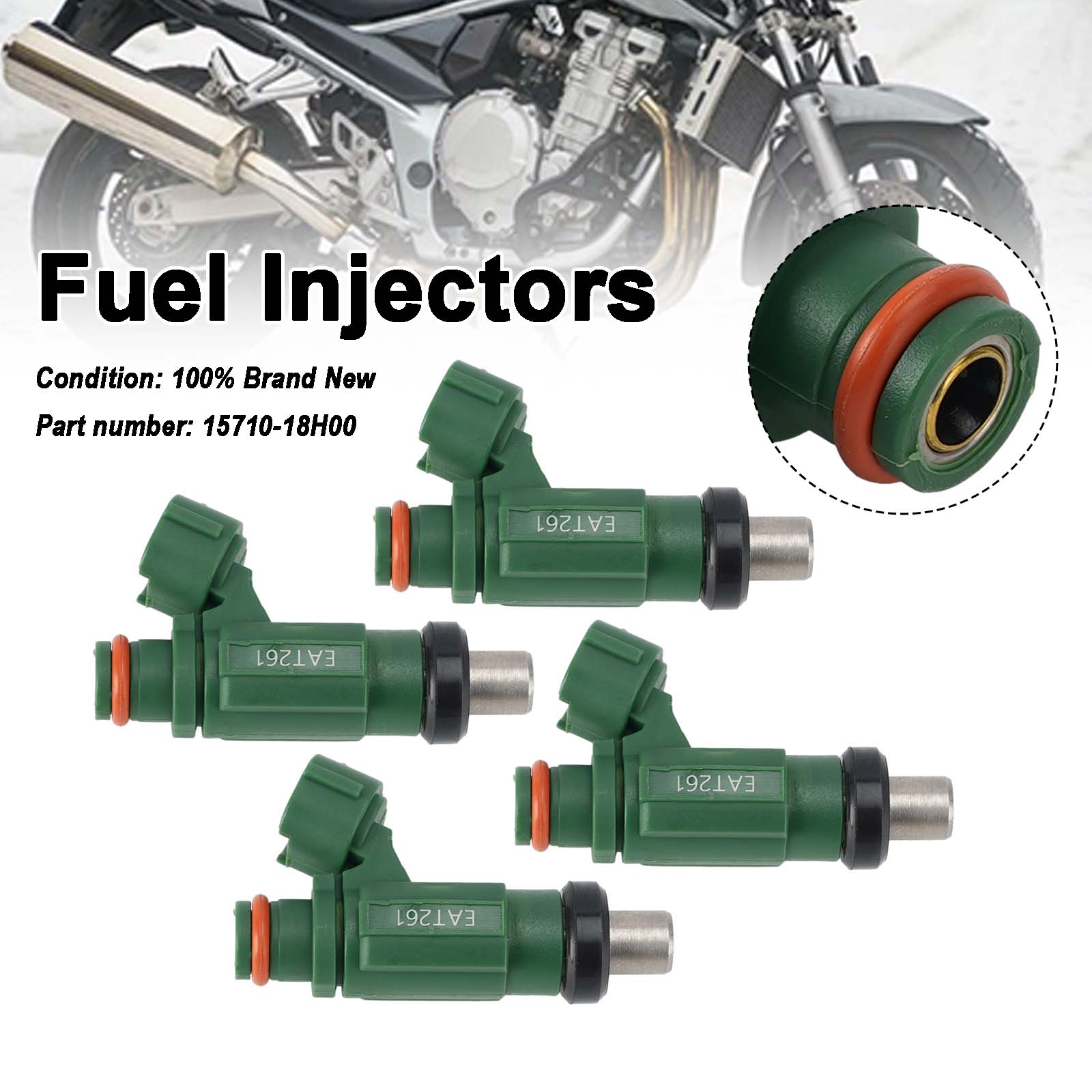 4PC Fuel Injectors 15710-18H00 For Suzuki Bandit 1250S GSF1250SA GSX1250FA 2007-2011