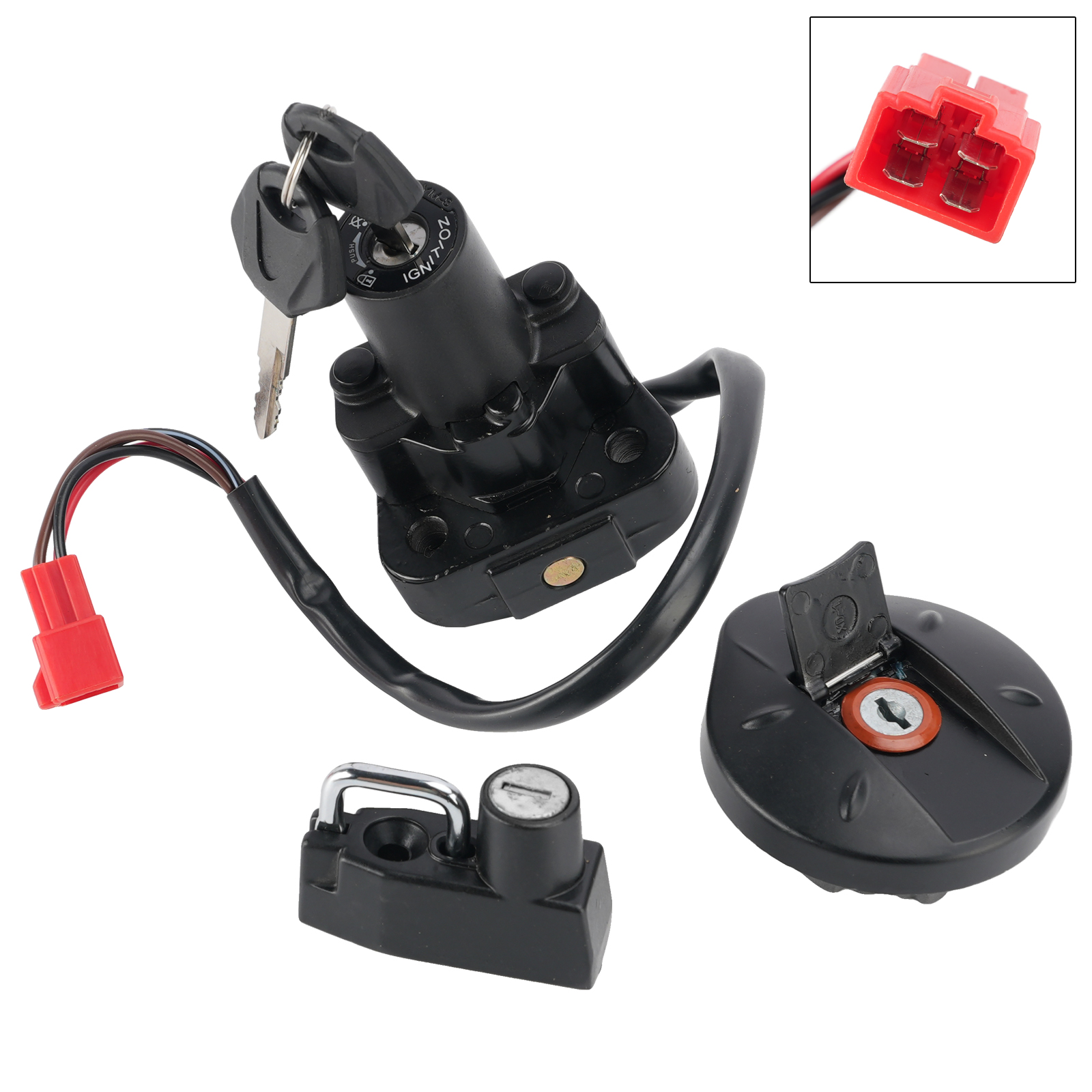 4-Wire Ignition Switch Fuel Cap Helmet Lock Set For Yamaha XT 250 X Serow 05-17
