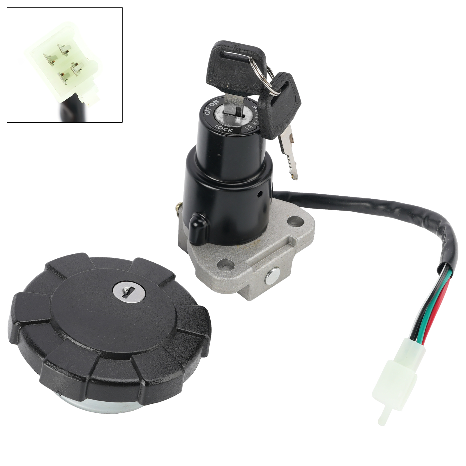 1987-2002 Yamaha DT 125R DT125R 4-Wire Ignition Switch Fuel Cap Lock Set
