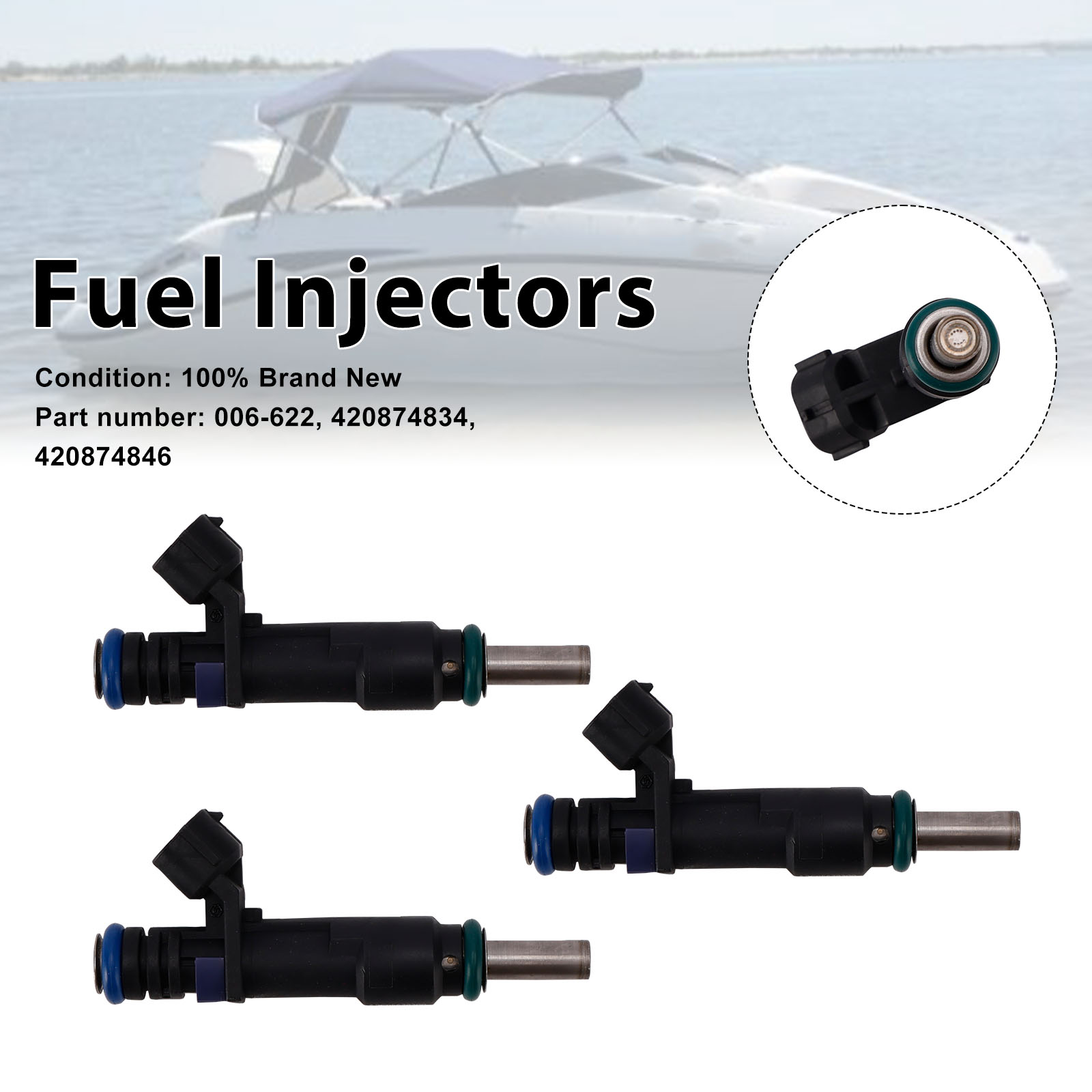 Sea-Doo GTI 155 GTR 215 RXT 260 420874834 Fuel Injectors 420874846 3PC