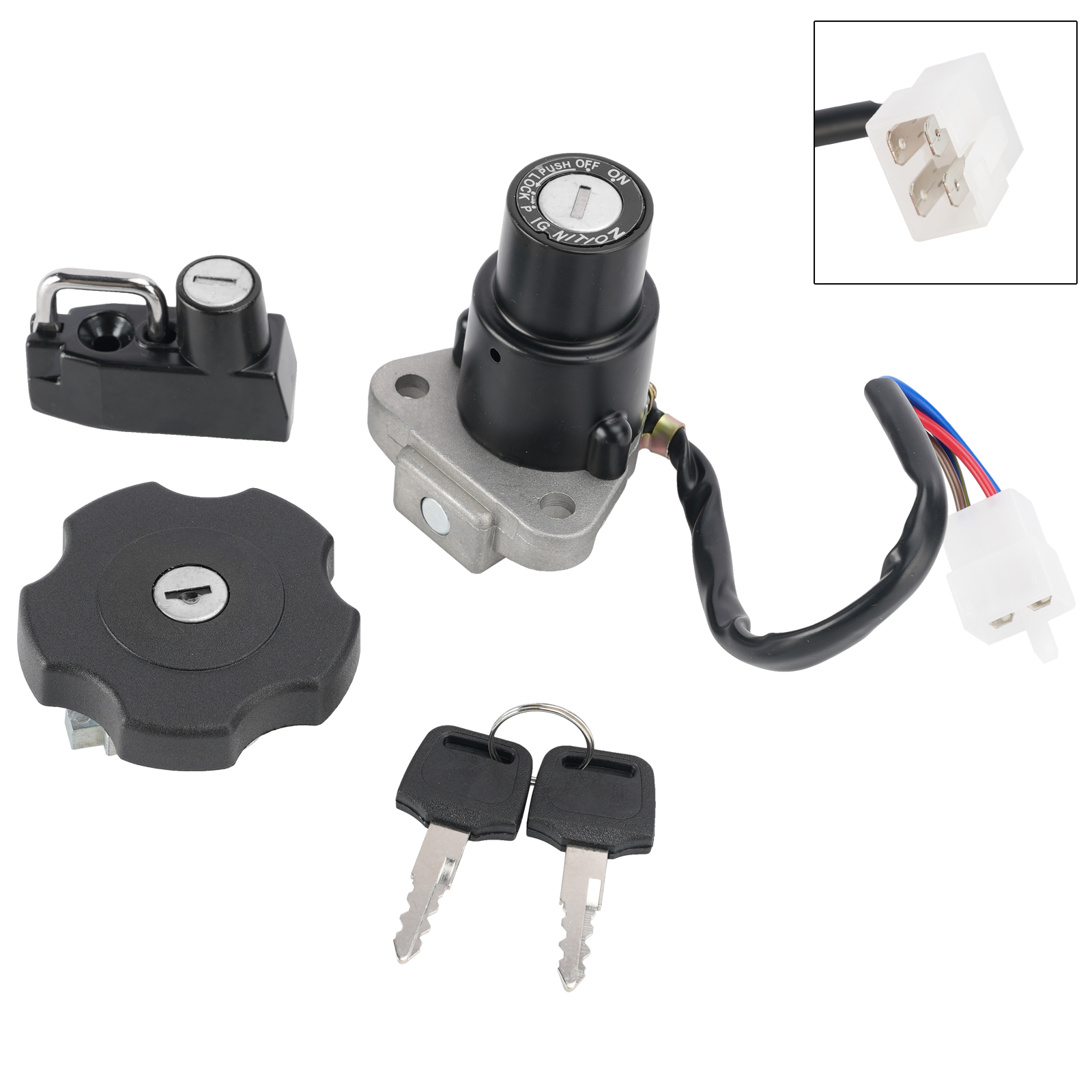90-1995 Yamaha XT 600 XT600 4-Wire Ignition Switch Fuel Cap Helmet Lock Set