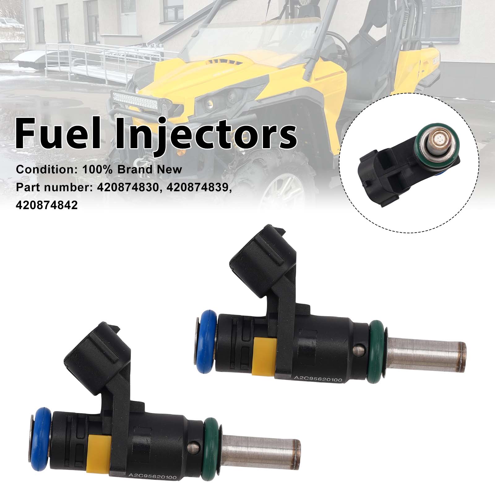 2PC 420874839 Fuel Injectors 420874830 420874842 For CAN-AM Commander