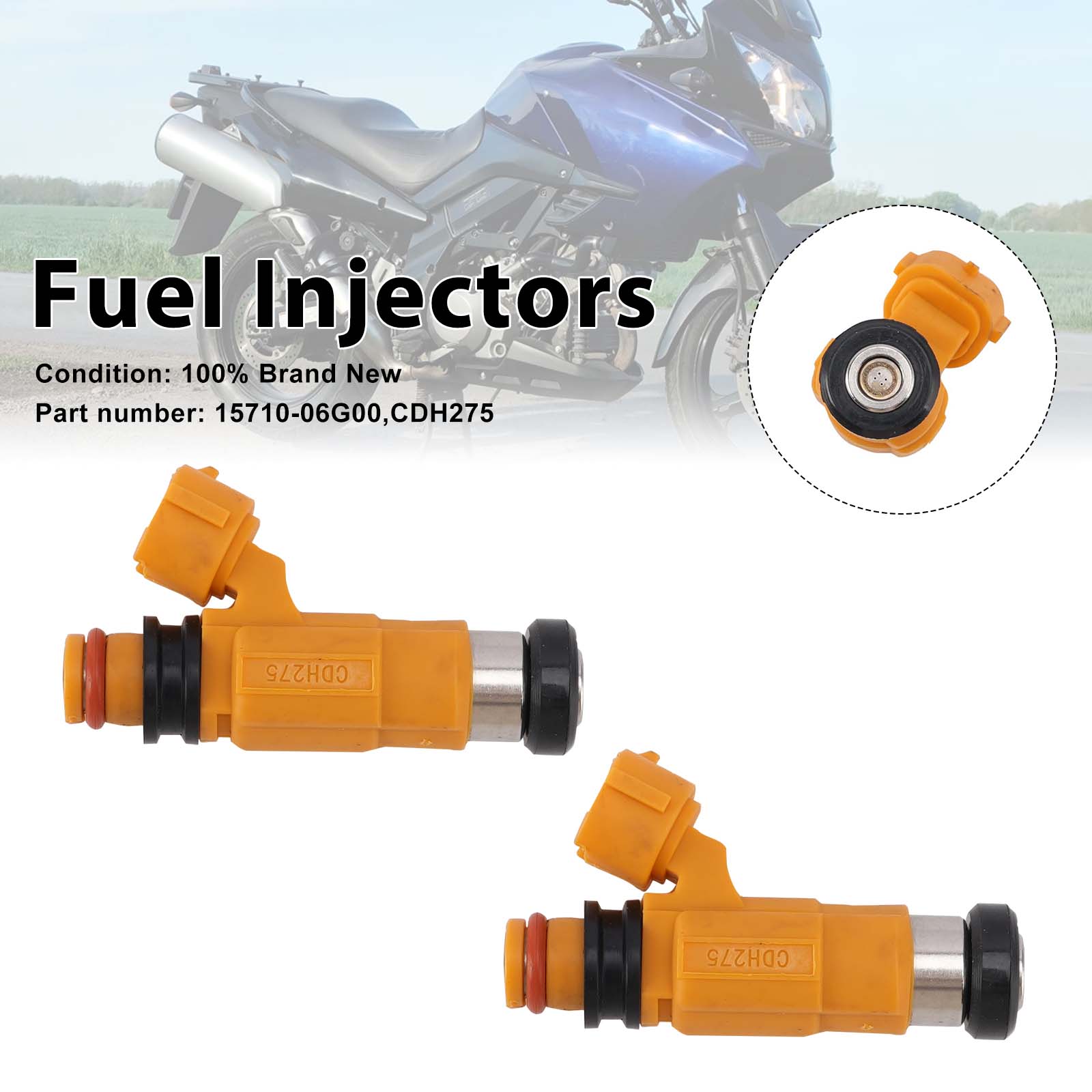 02-12 Suzuki V-STROM DL1000 2PC CDH275 Fuel Injectors 15710-06G00