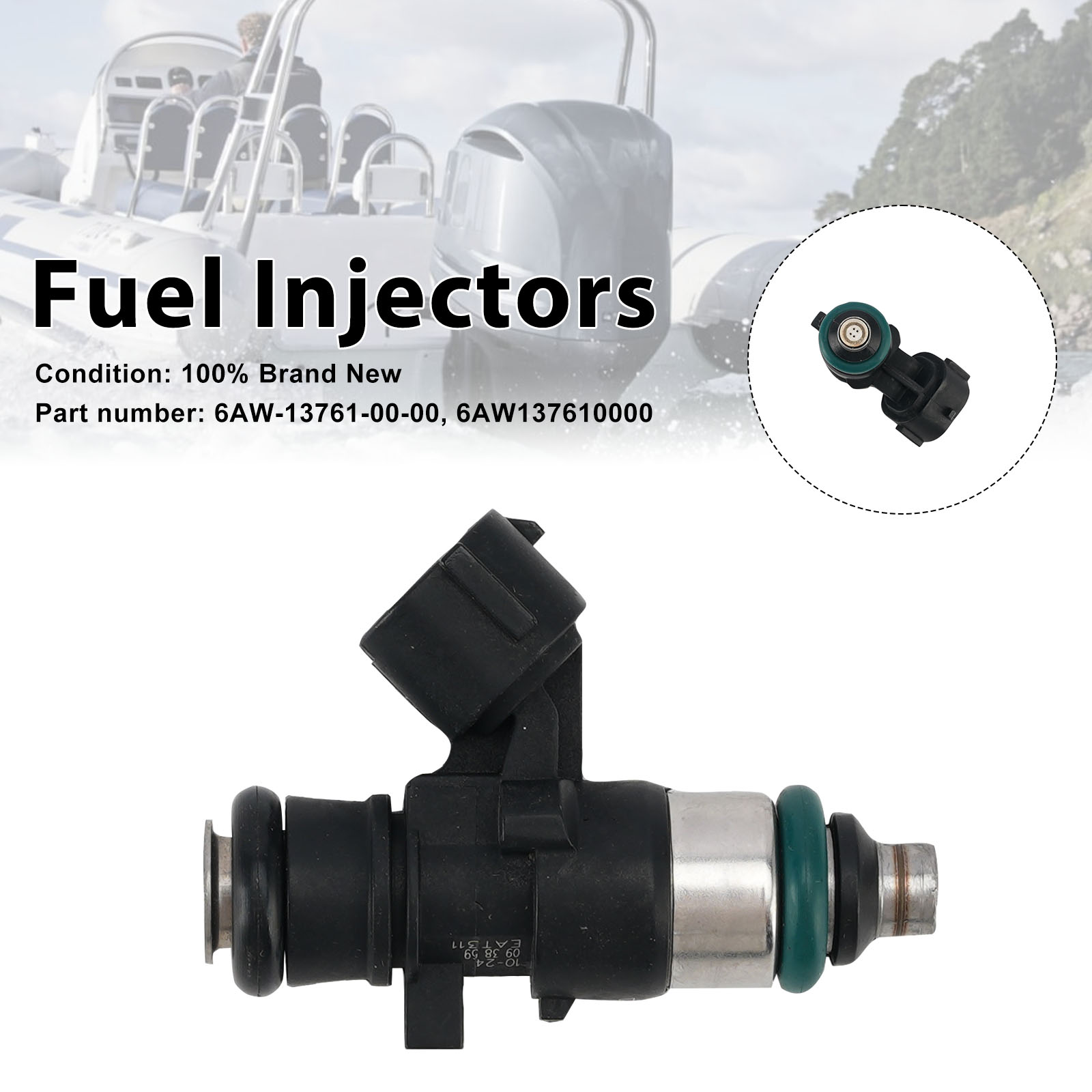 Fuel Injectors 6AW-13761-00-00 For Yamaha Outboard 225/250/300/350HP