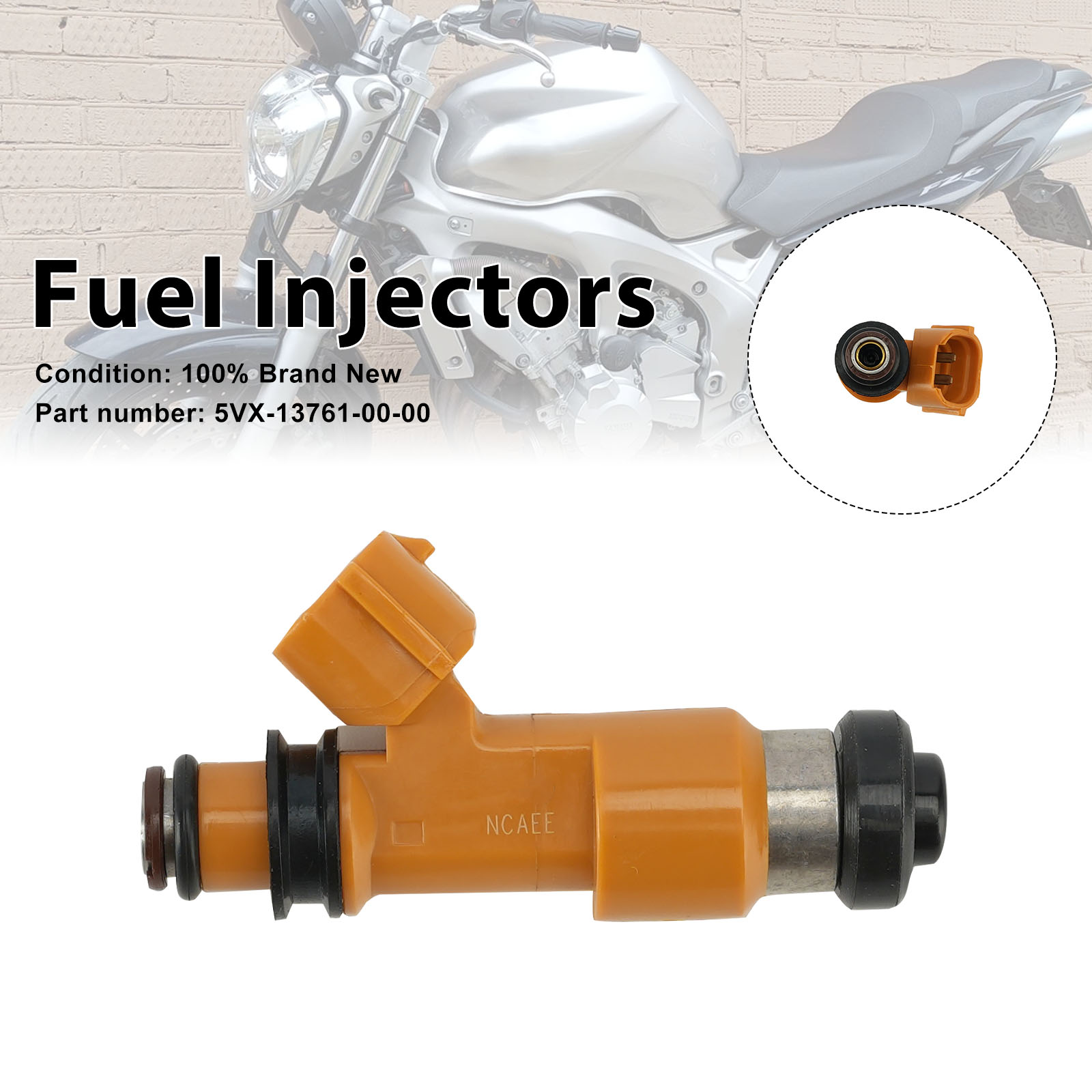 09-17 Yamaha FZ6 04-09 FZ6R Fuel Injectors 5VX-13761-00-00