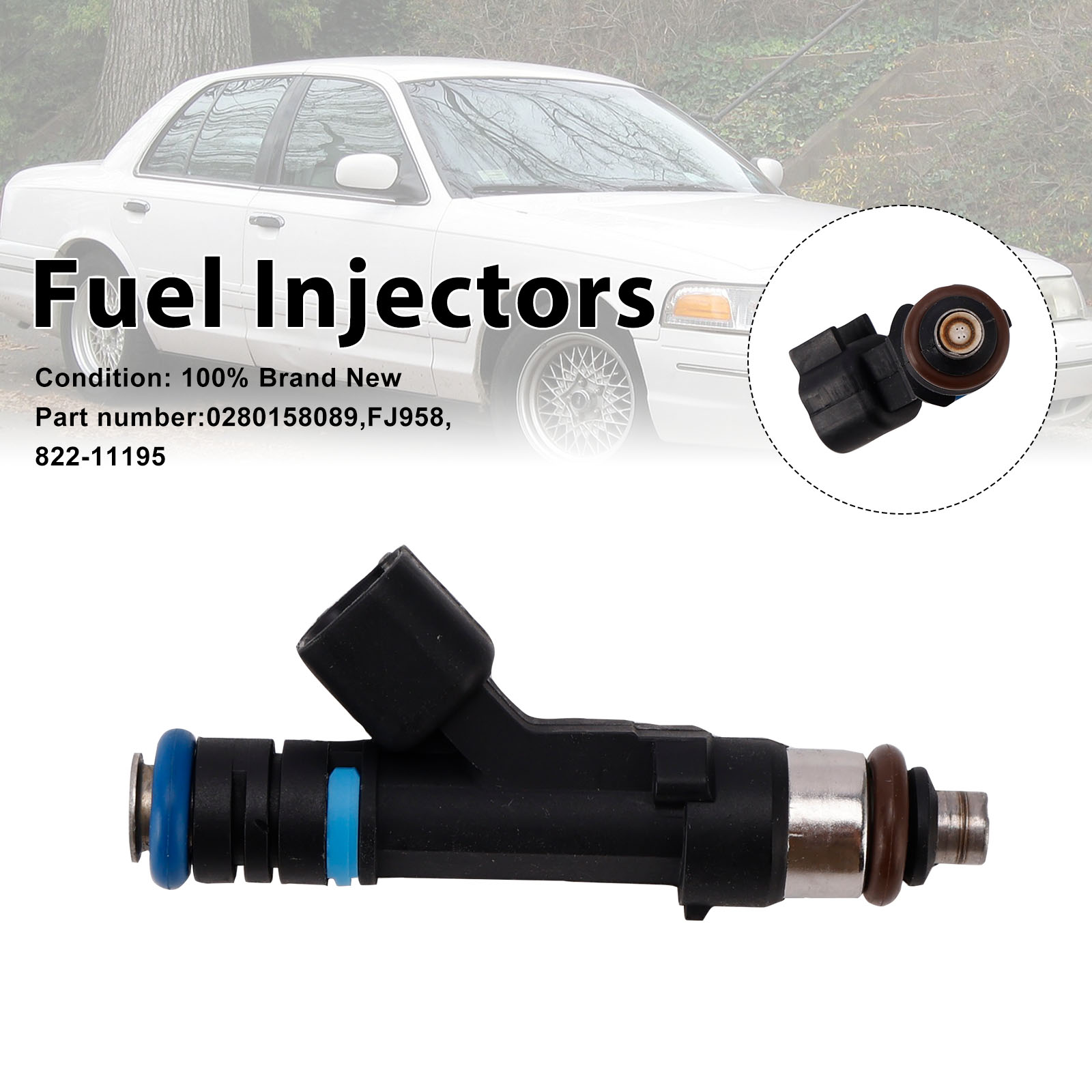 822-11195 Fuel Injectors 0280158089 For Mercury Grand Marquis Ford Lincoln