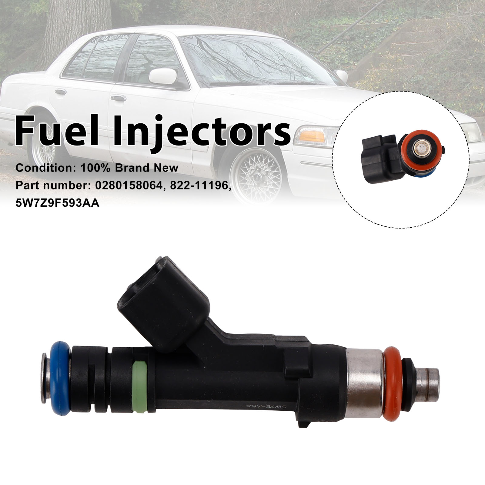 5W7Z9F593AA Fuel Injectors 0280158064 For Mercury Grand Marquis Ford