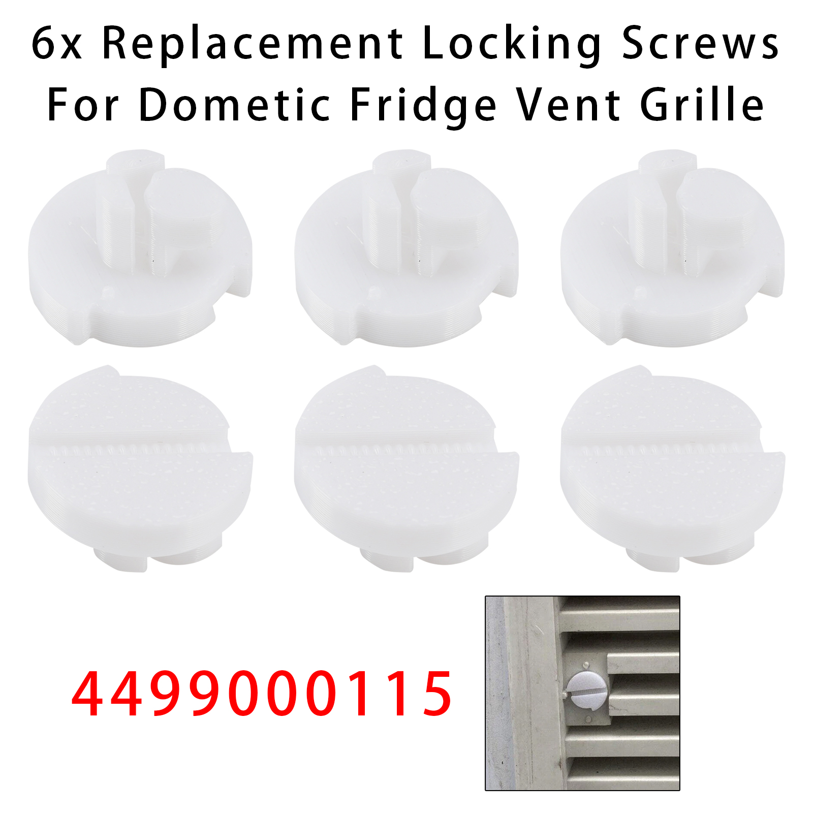 6X Replacement Locking Screws For Dometic Fridge Vent Grille