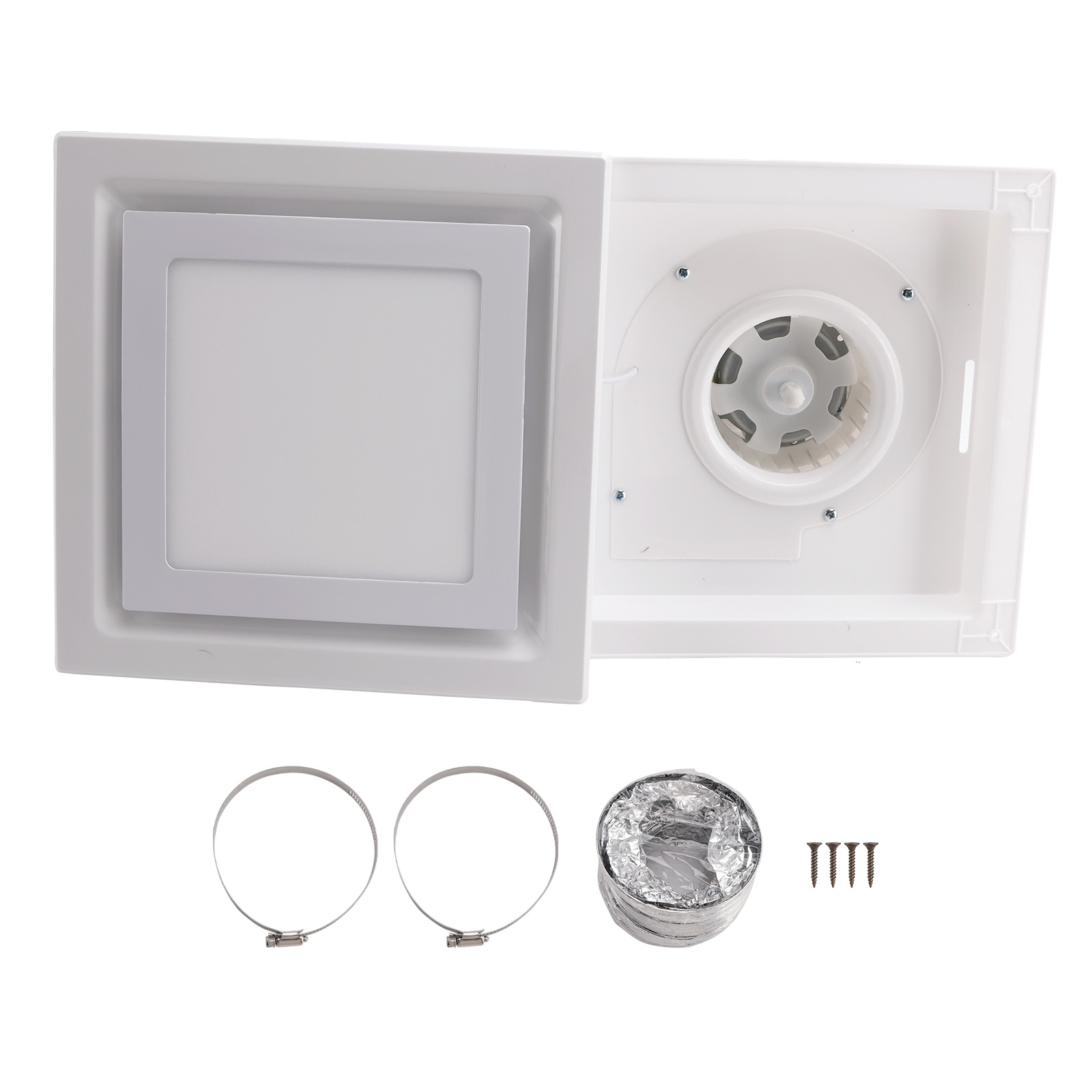 145 CFM 12" Bathroom Exhaust Fan 1.5sones Bath Fan Low Noise with Light