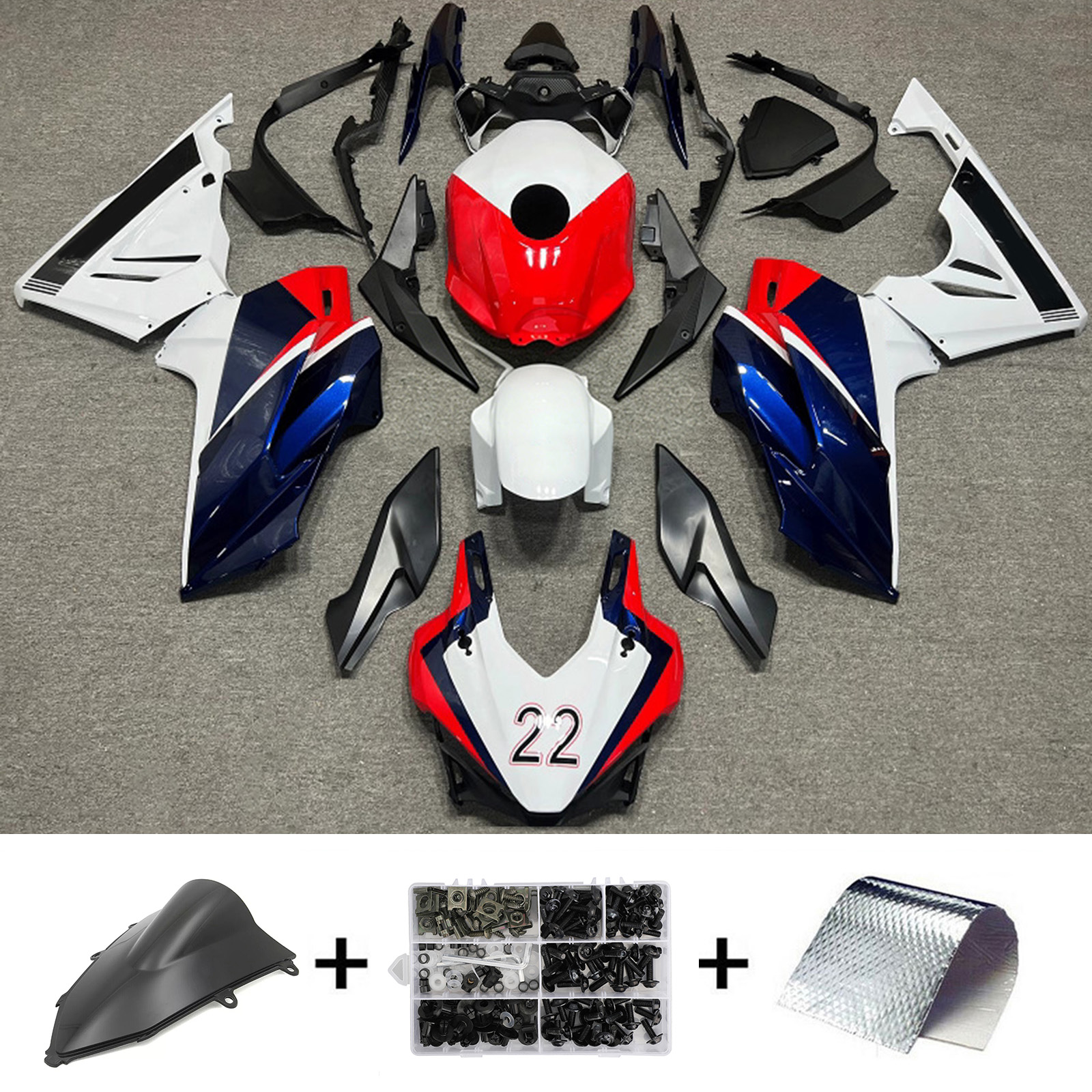 Amotopart 2024?2026 Honda CBR400R CBR500R Generic Injection Fairing Kit ABS Plastic #107