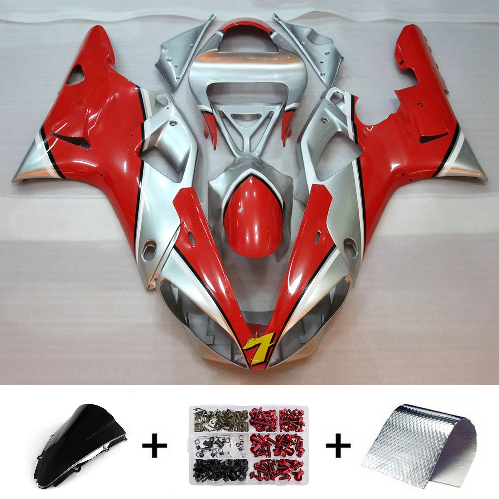 Amotopart 2000?2001 Yamaha YZF?R1 Generic Injection Fairing Kit ABS Plastic #151