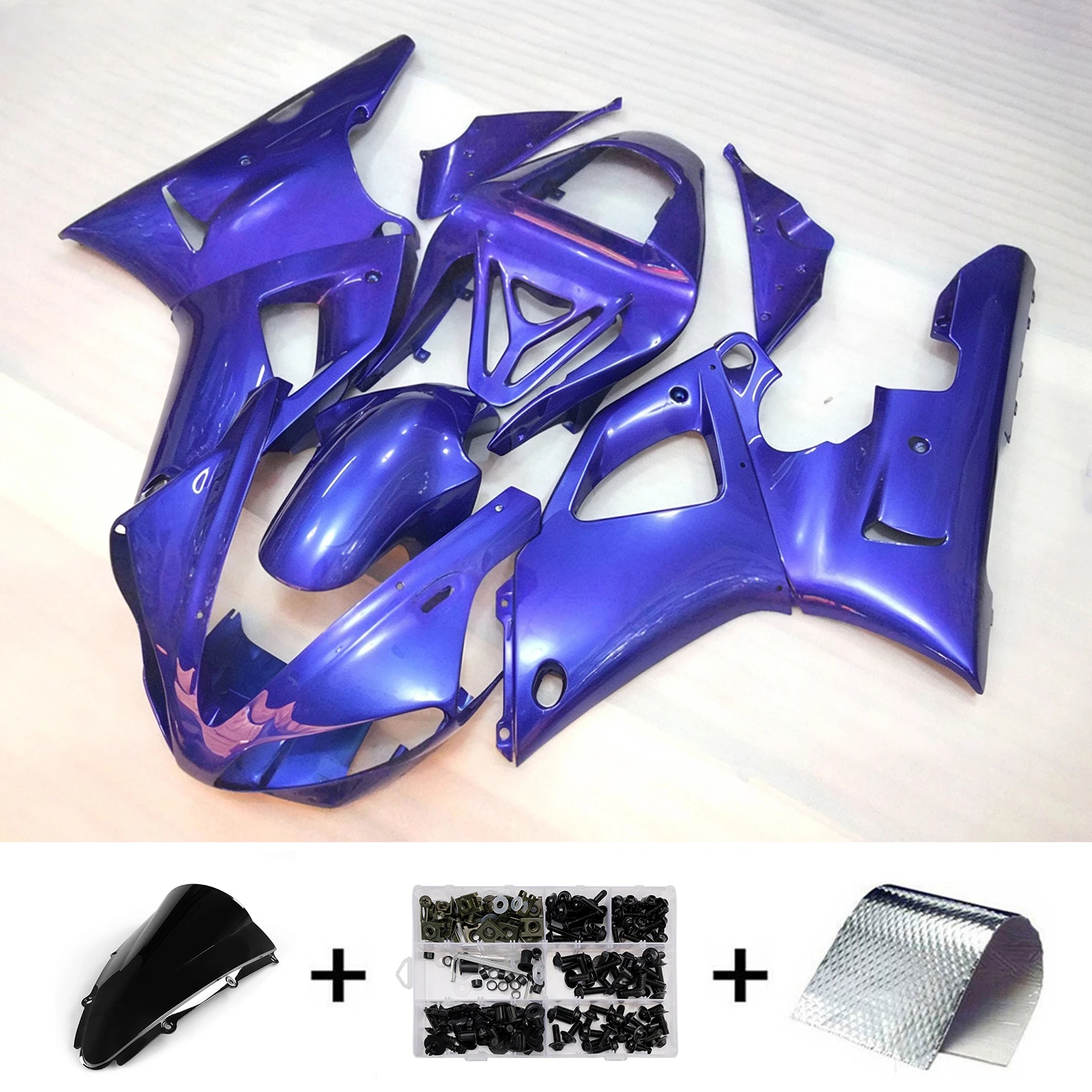 Amotopart 2000?2001 Yamaha YZF?R1 Generic Injection Fairing Kit ABS Plastic #156