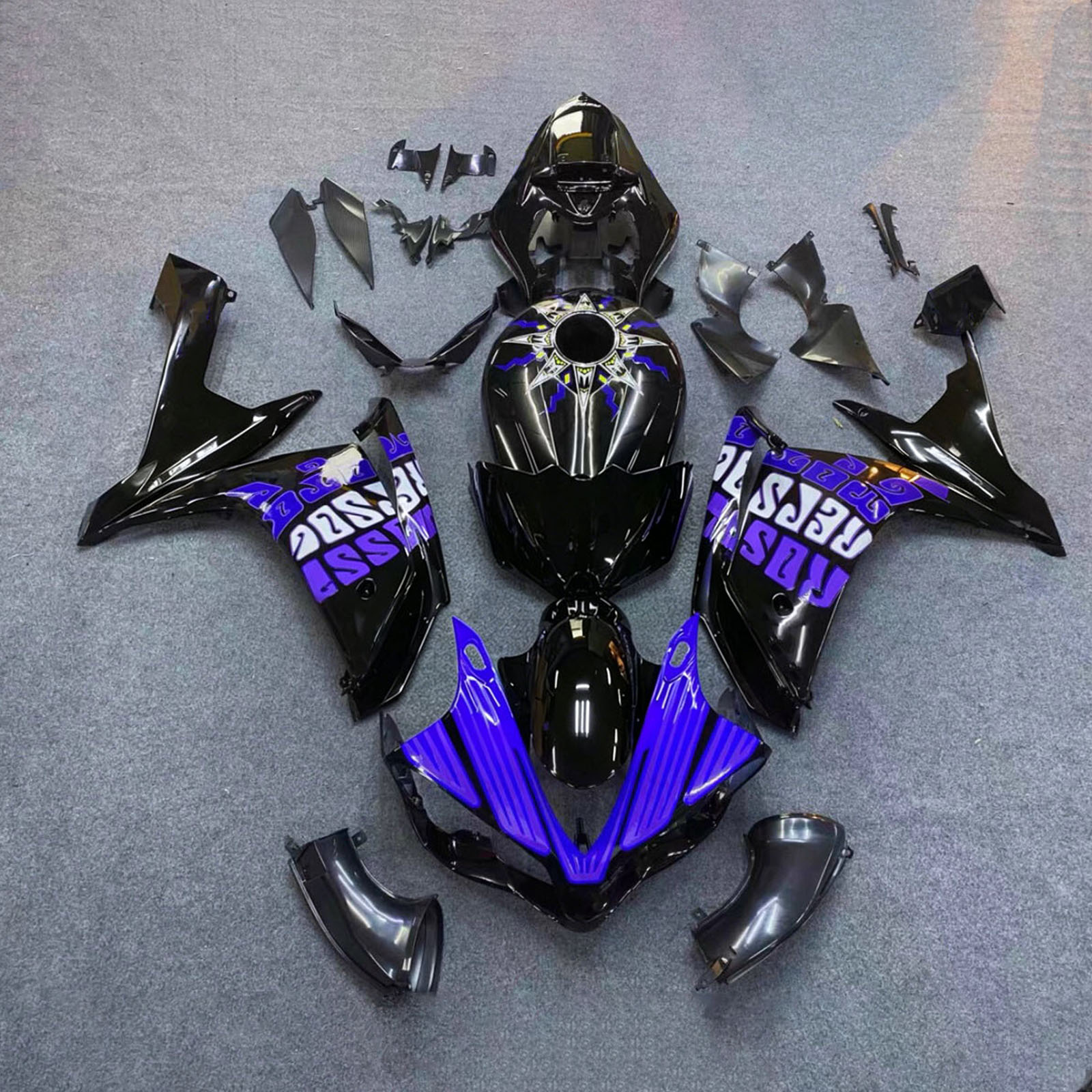 Amotopart 2007?2008 Yamaha YZF 1000 R1 Generic Injection Fairing Kit ABS Plastic #196