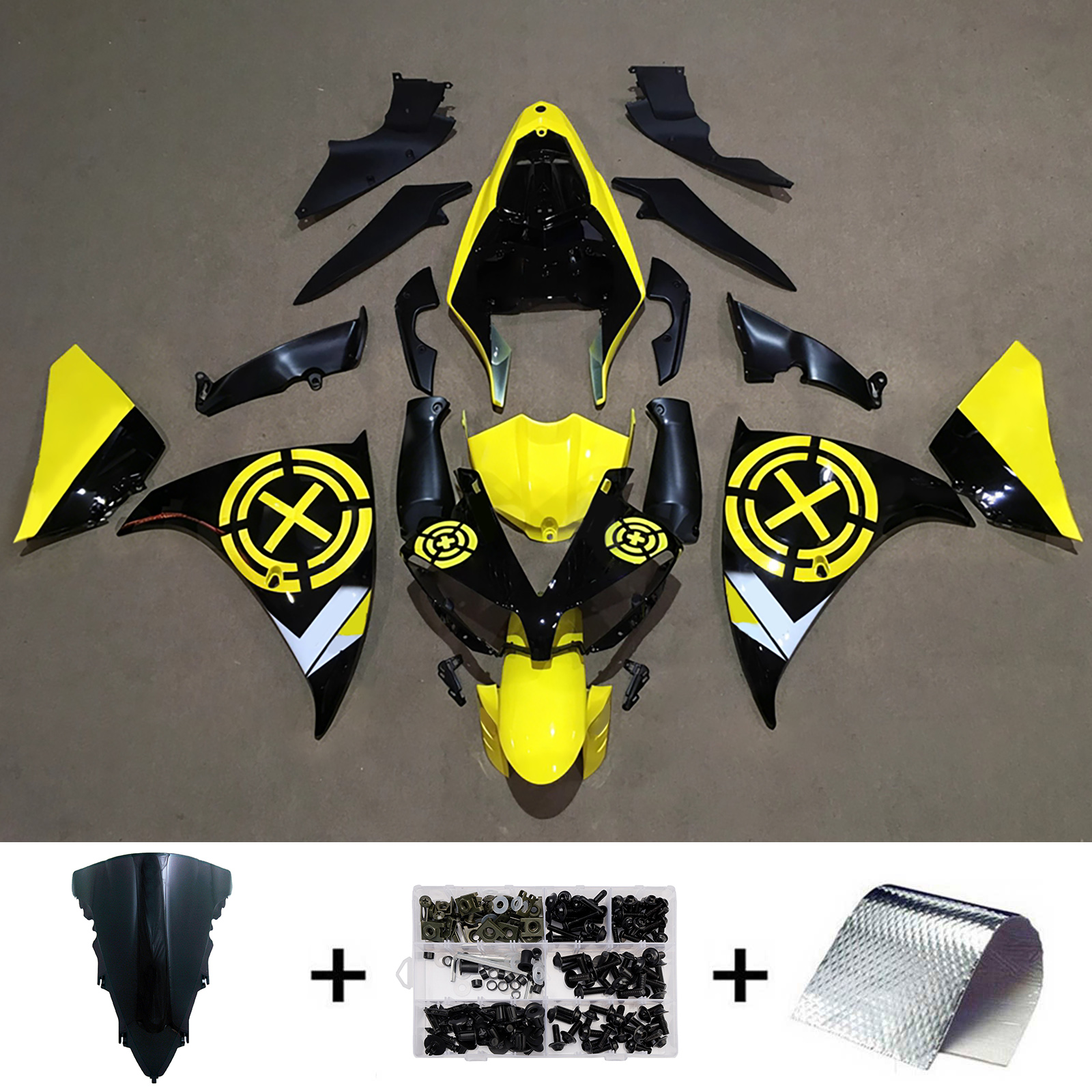 Amotopart 2009?2011 Yamaha YZFR1 YZF?R1 Generic Injection Fairing Kit ABS Plastic #229