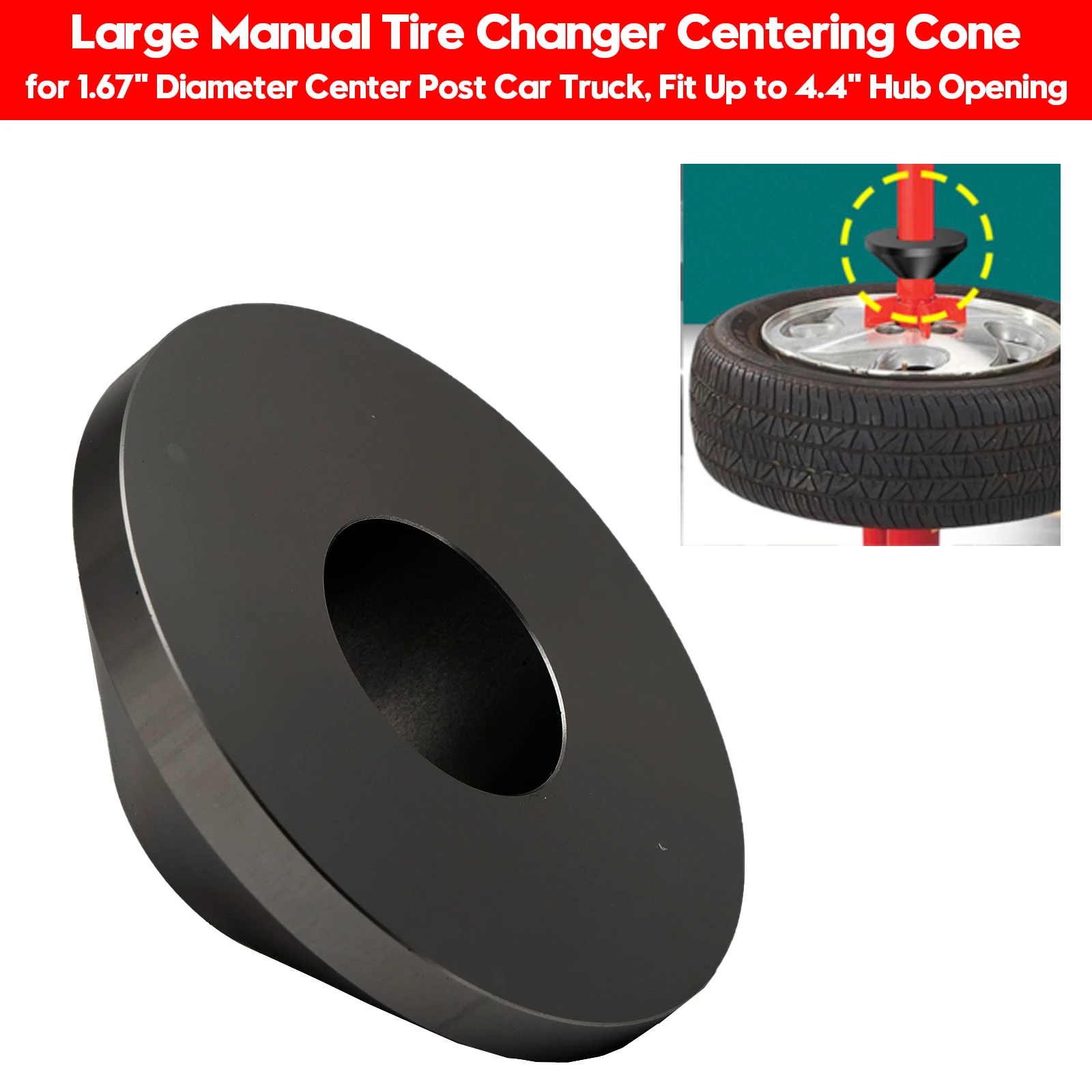 2PCS Harbor Freight Car Truck Ultimate Manual Tire Changer Centering Cone Black Generic