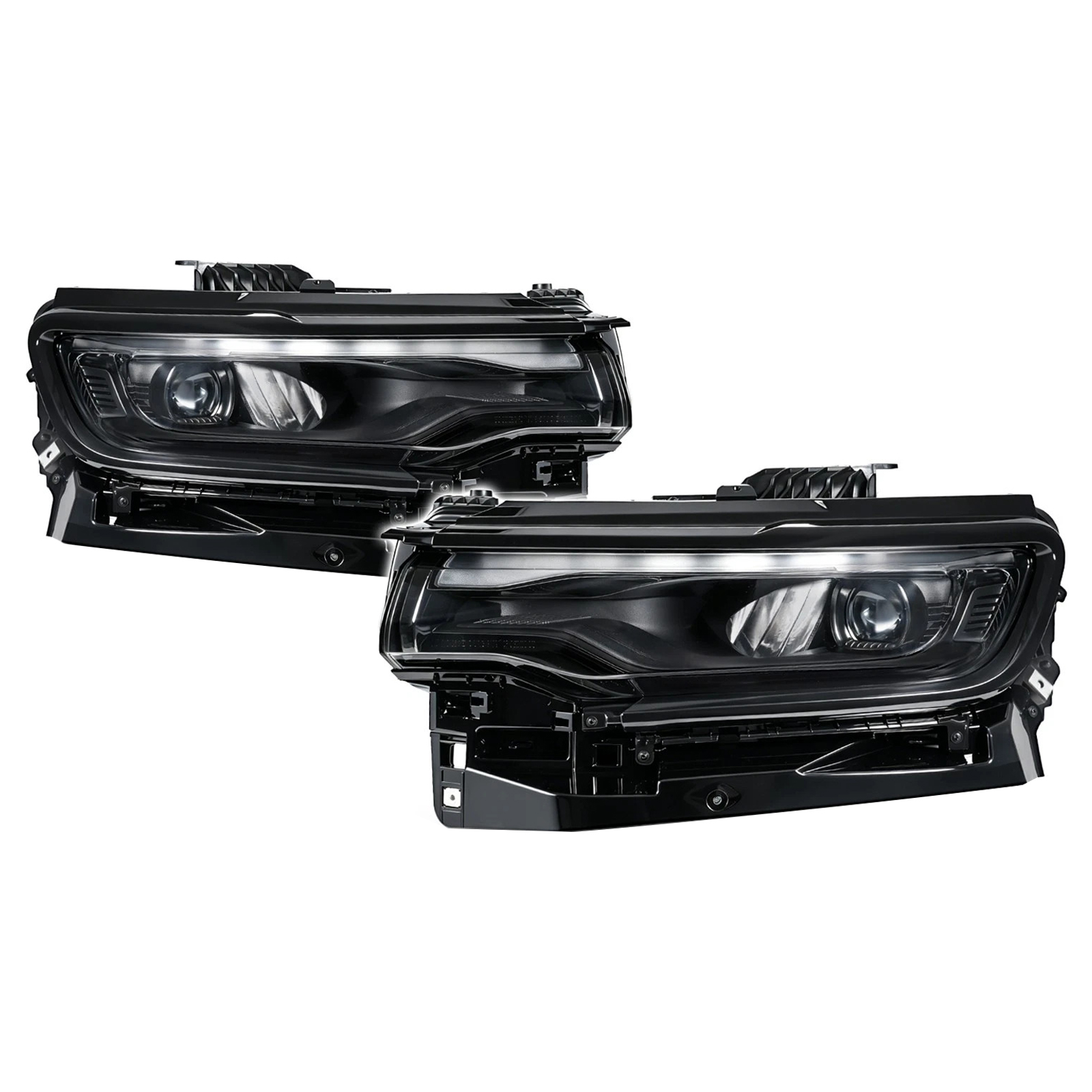 2022-2025 Jeep Wagoneer Left+Right Full LED Projector Headlight Black