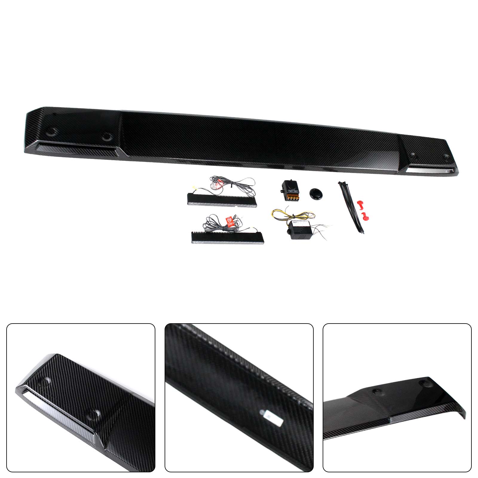 Shark style Front Roof Spoiler Wing Fit Benz G-Class W464 2019-2023 W/Led