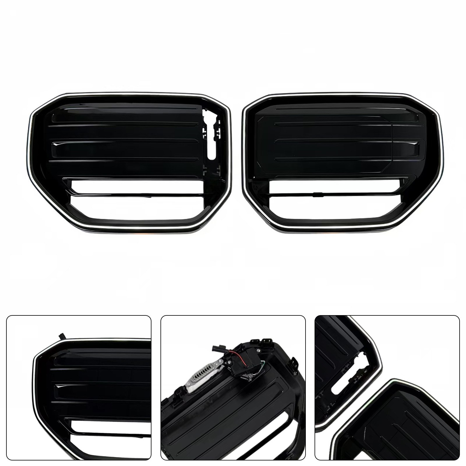 M50-Style Front Bumper Grill Grille Fit BMW X3 G45 2025+ Black W/LED Light