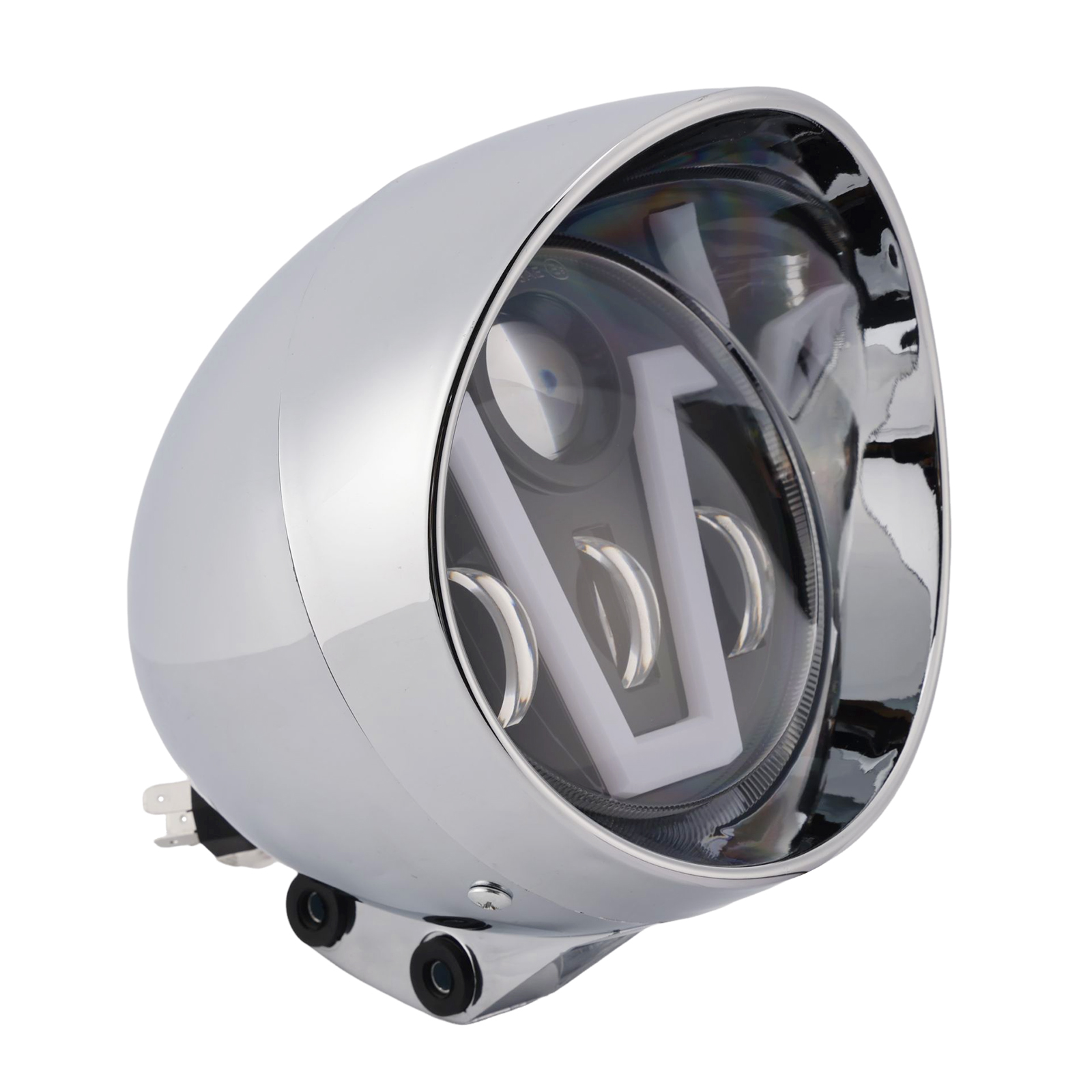 40W 5.75" Beam Headlight Fog Lamp Custom 4000Lm Chrome Fits For Racer Bobber #152