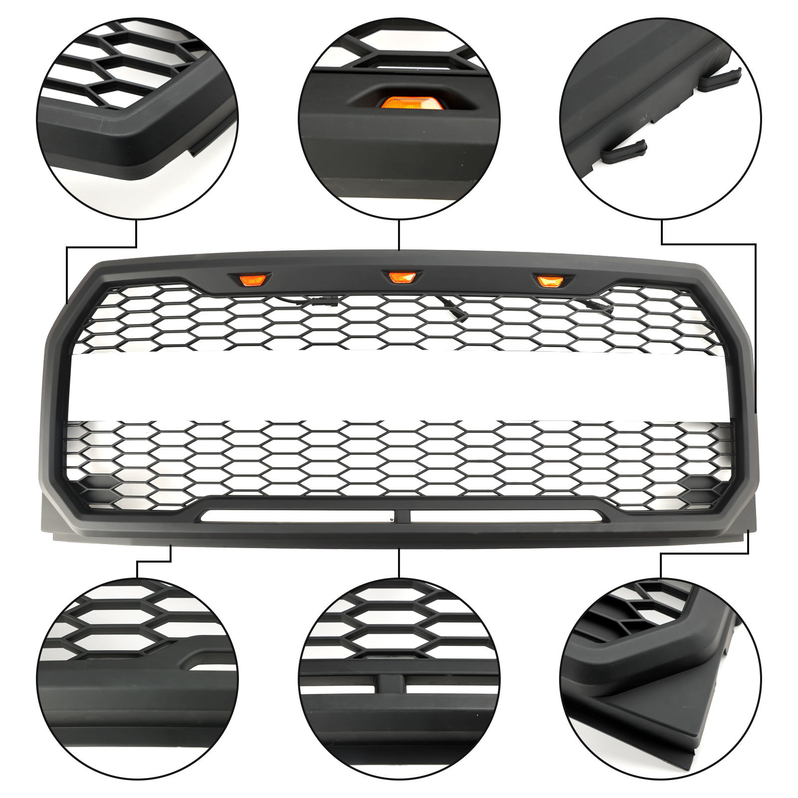 Replacement Front Bumper Grill Grille W/ LED Fit Ford F150 2015-2017 Raptor