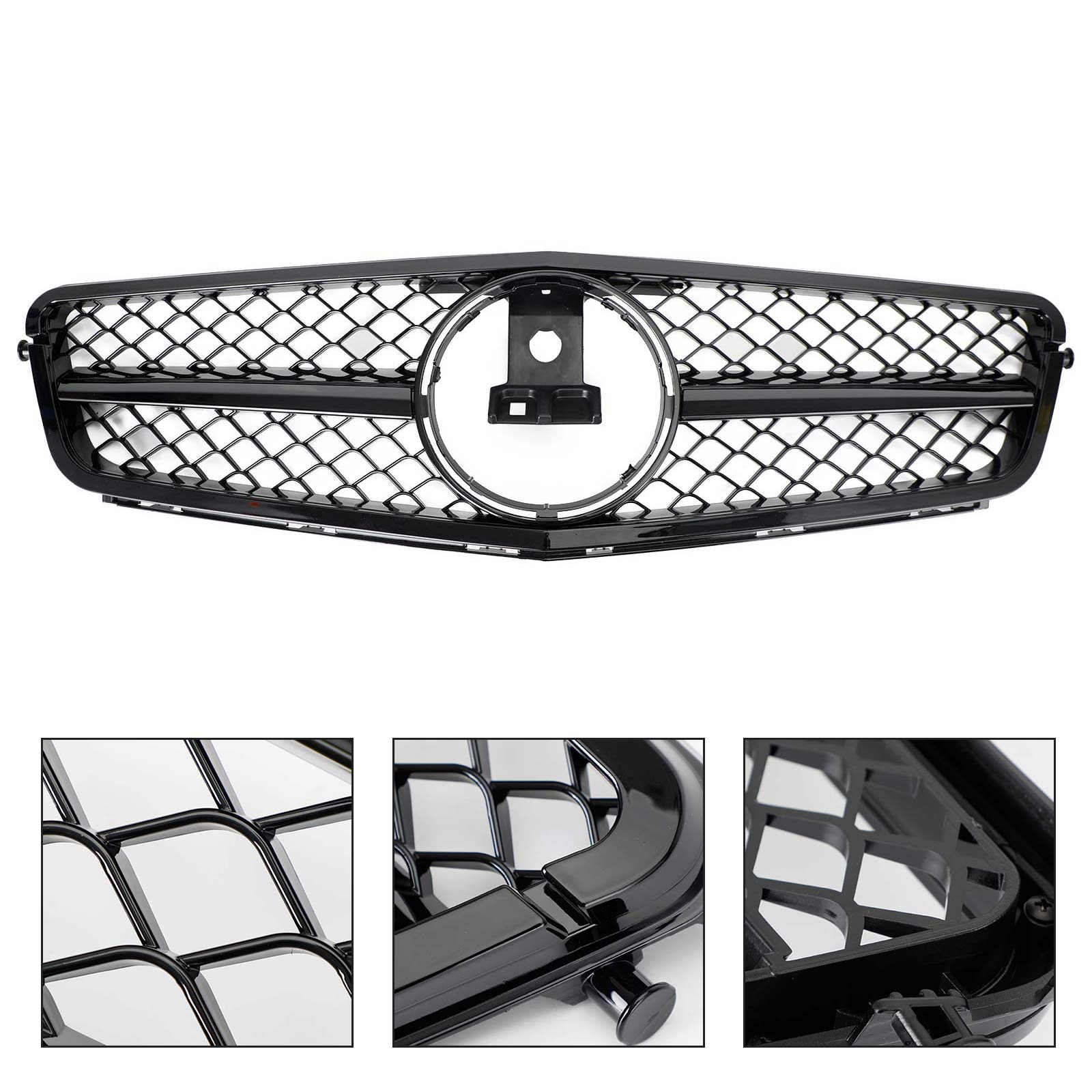 Front Bumper Grille Grill Fit C-Class Benz W204 C300 C350 2008-2014