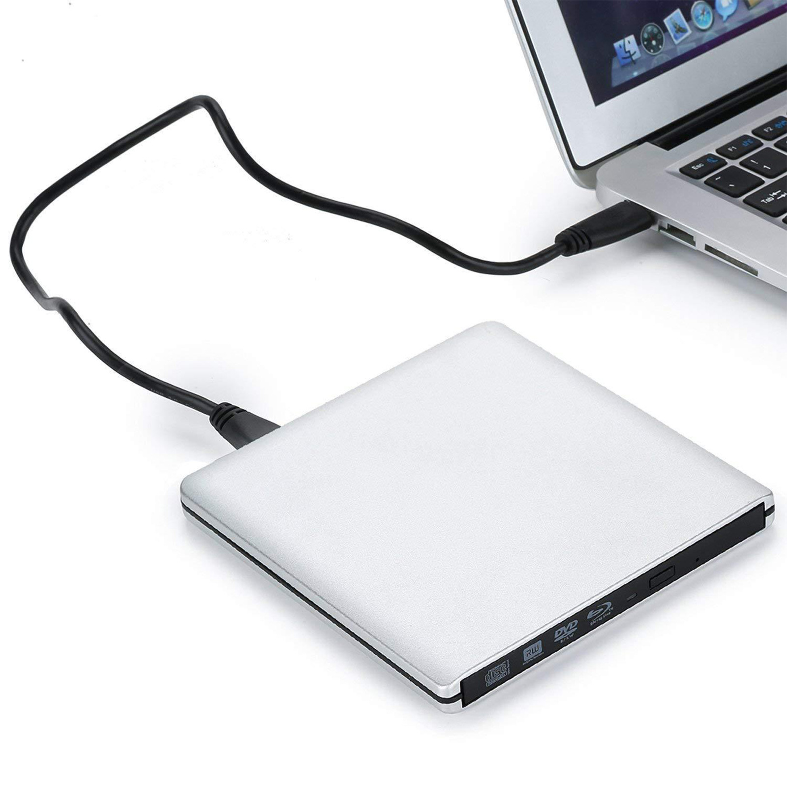 4K UHD Genuine Burner External USB 3.0 Super Slim DVD BD Recorder Drive Silver
