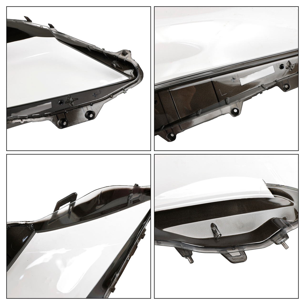 2013-2015 Lexus GS350 GS450H Left+Right Headlight Lens Cover Black & Clear Generic