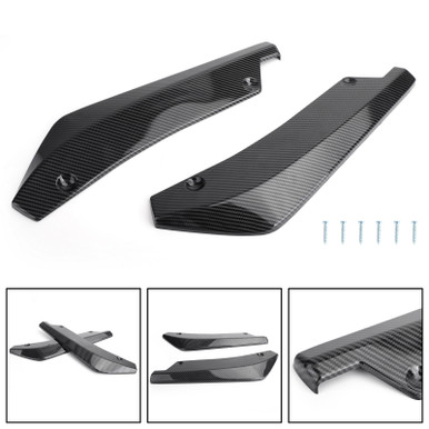 Rear Bumper Fin Canard Splitter Diffuser Valence Spoiler Lip Carbon ...