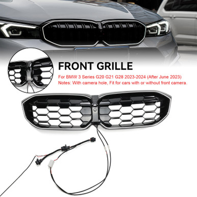 thumbnail image 2 of BMW G20 3 Series Front Kidney Grille – 2019-2022, Glossy Black, Mesh Style, Air_rocket 2 of 5